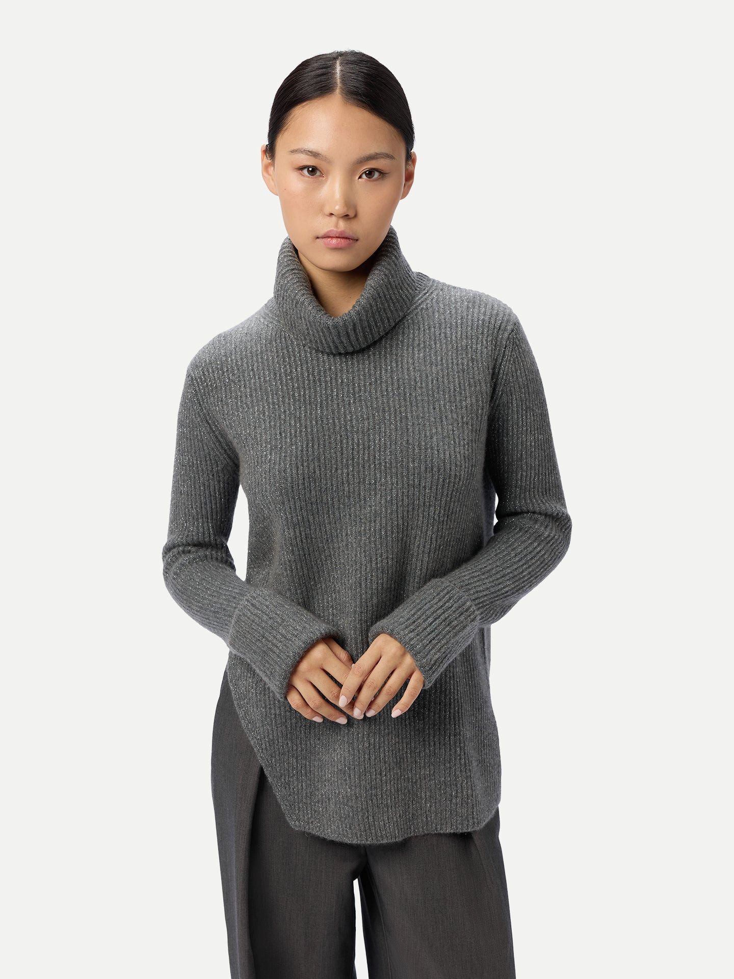 GOBI Cashmere Rundhalspullover Kaschmir-Pullover mit Abnehmbarem Kragen