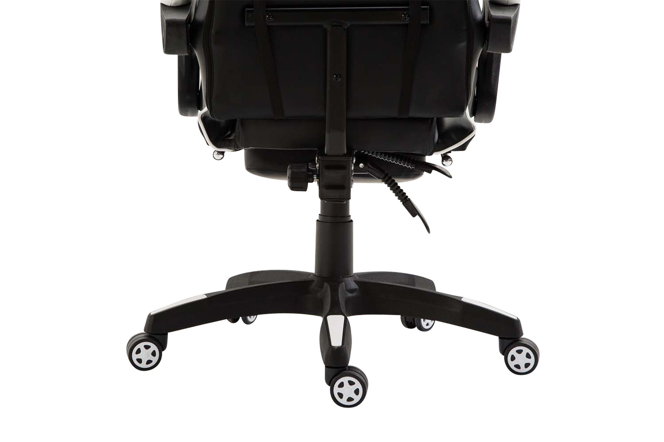 (Schreibtischstuhl, TPFLiving Rückenlehne höhenverstellbar bequemer Drehstuhl, schwarz Kunststoff drehbar Kunstleder Sitz: - Konferenzstuhl), Chefsessel, Gestell: mit Gaming-Stuhl India - schwarz/weiß und 360°