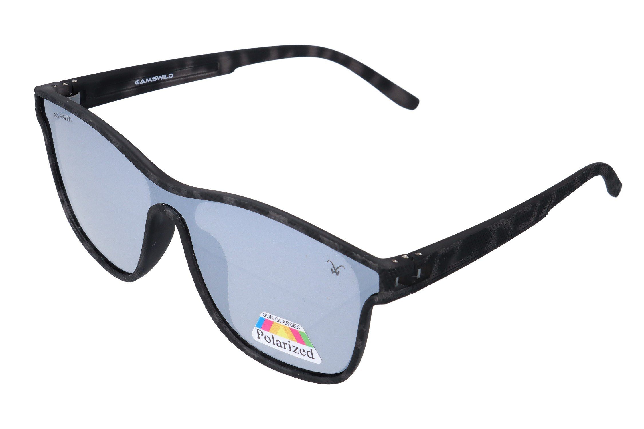 Mode Gamswild Sonnenbrille WM3032 Unisex GAMSSTYLE Gläser Brille TR90 silber-grau Cat-Eye / polarisierte