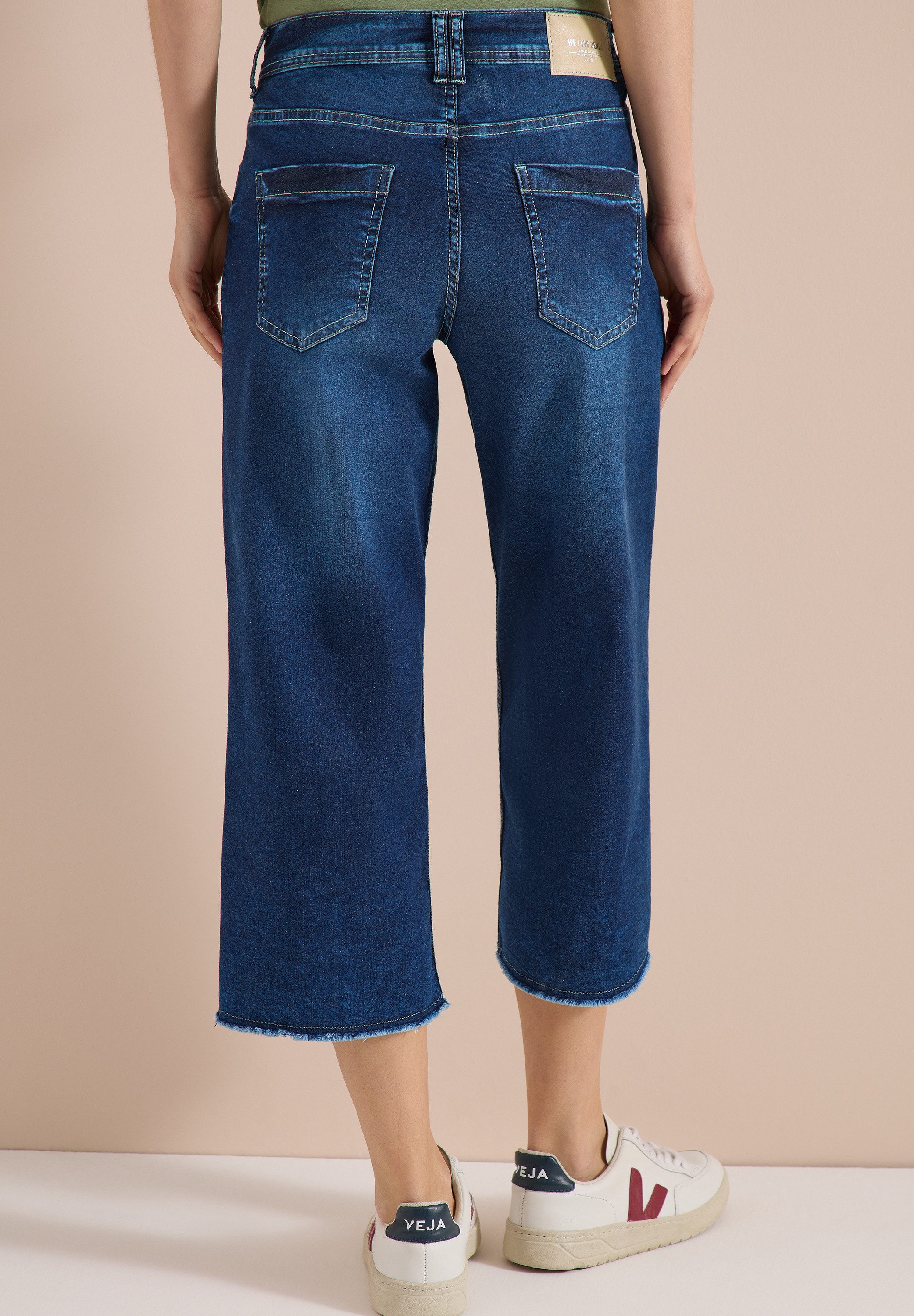 CECIL 3/4-Jeans Style Neele im Loose Fit - ausgefranste Beinabschlüsse/mit Stretch