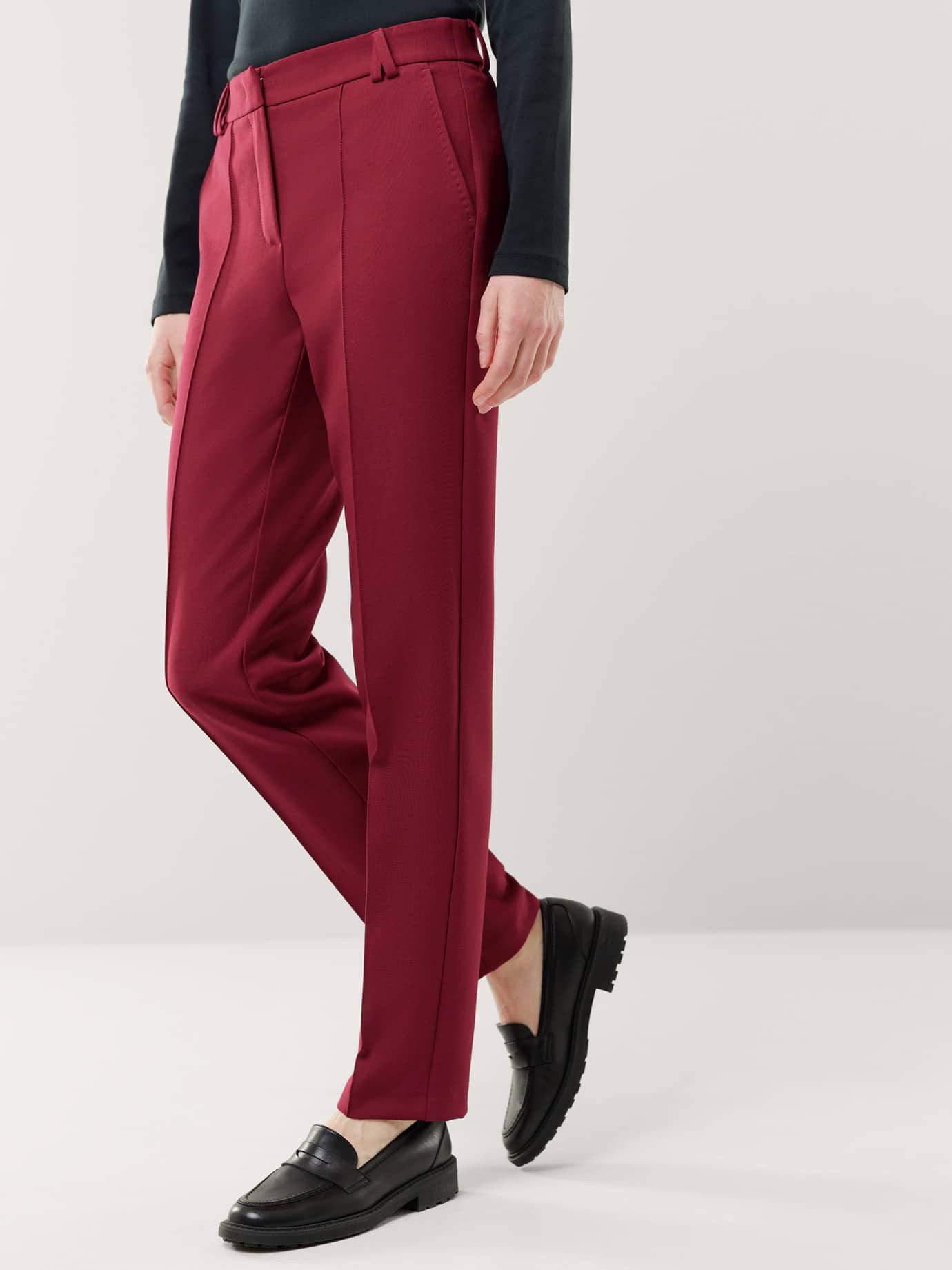 Walbusch Stoffhose Damen Premium Kofferhose knitterarm bügelfrei Regular Fit, bügelfrei