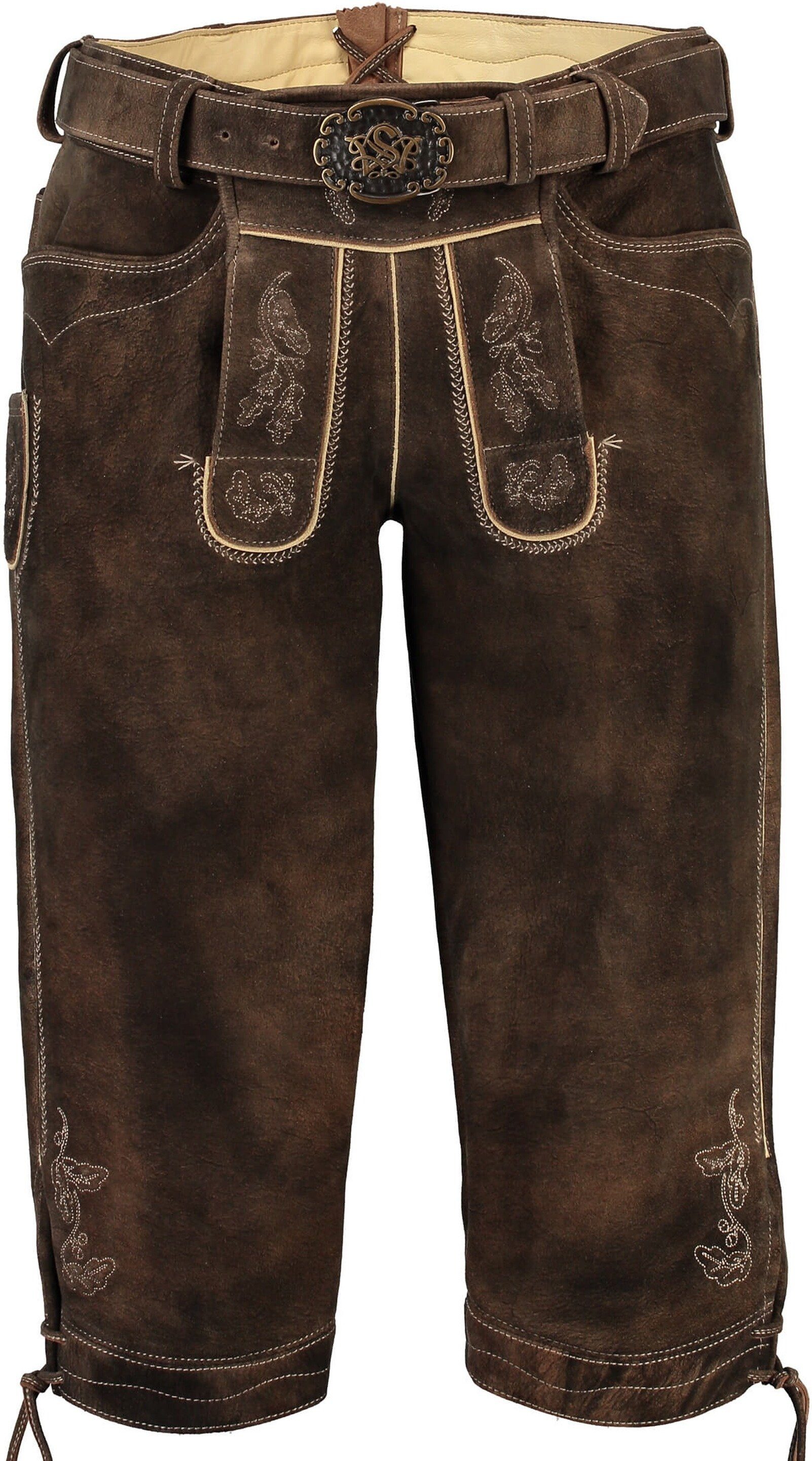 Spieth & Wensky Lederhose SPIETH & WENSKY Leder-Kniebundhose Ottfried nutria Ziegenleder