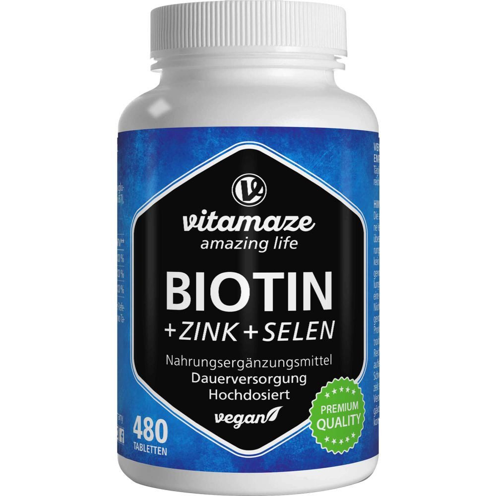 Vitamaze BIOTIN 10 mg hochdosiert+Zink+Selen Tabletten Tabletten, 480 St.