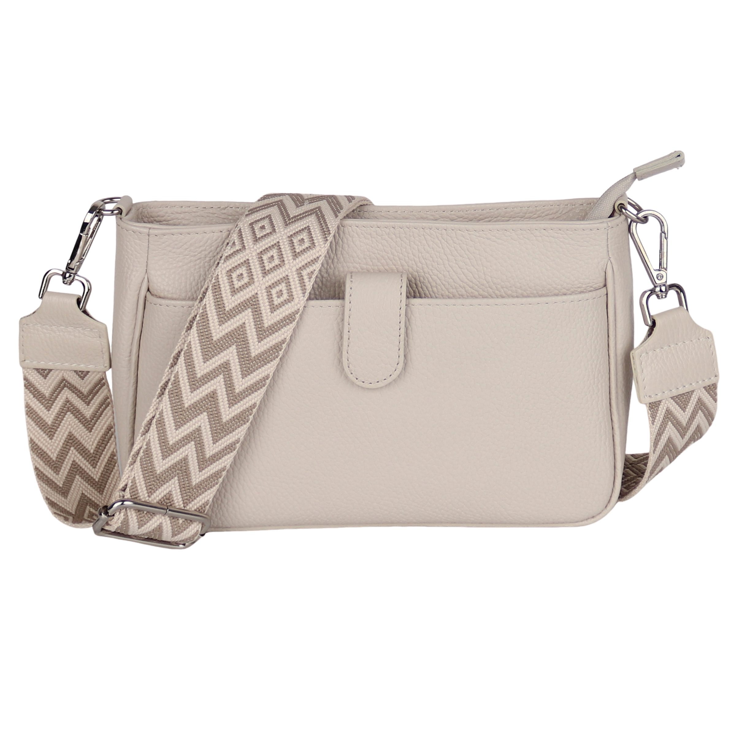 Umhängetasche Damen, Echtleder, Leder, Made in Italy, Mittelgroß 2 in 1