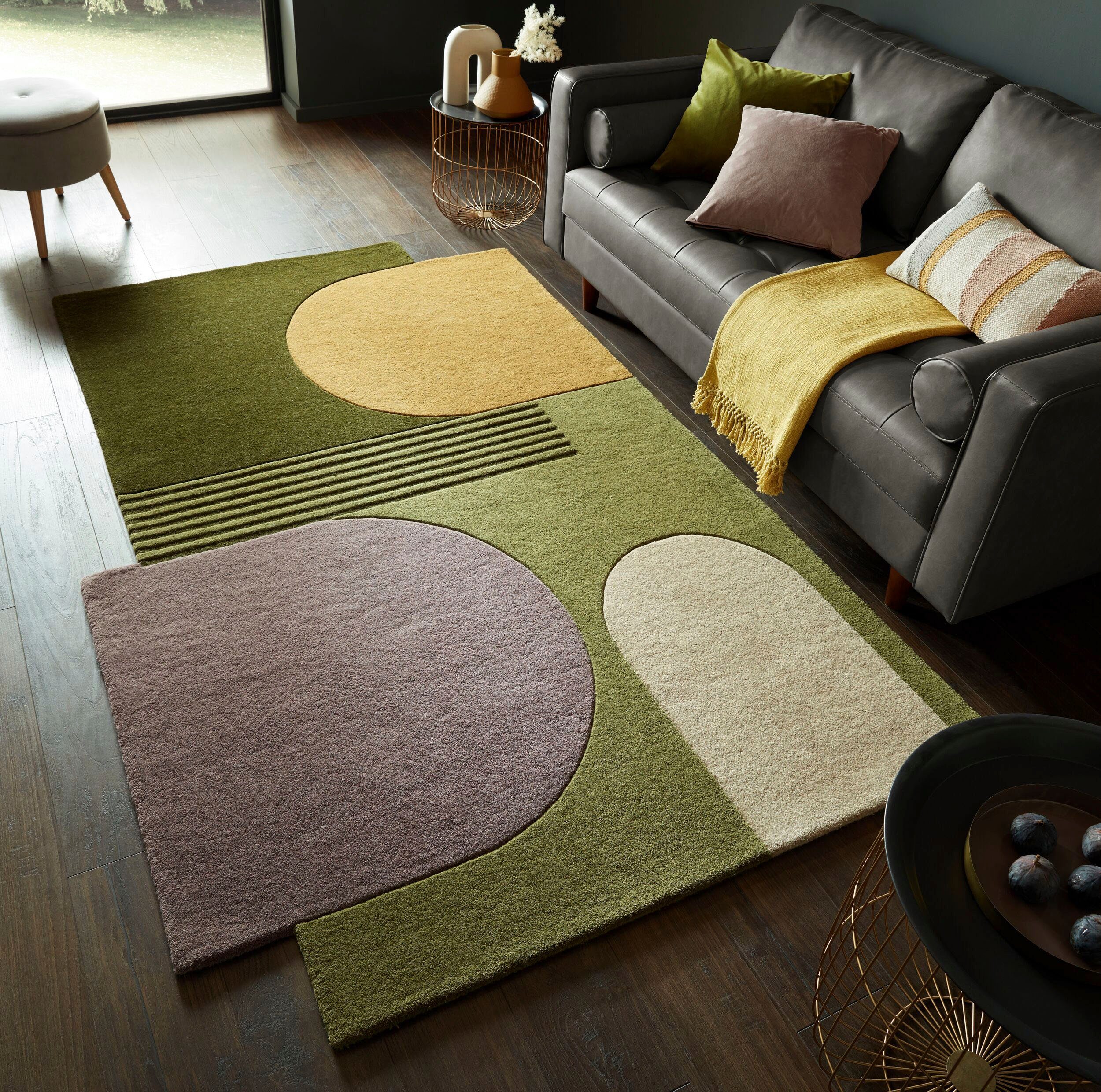 FLAIR RUGS Wollteppich Lozenge mit abstraktem günstig online kaufen
