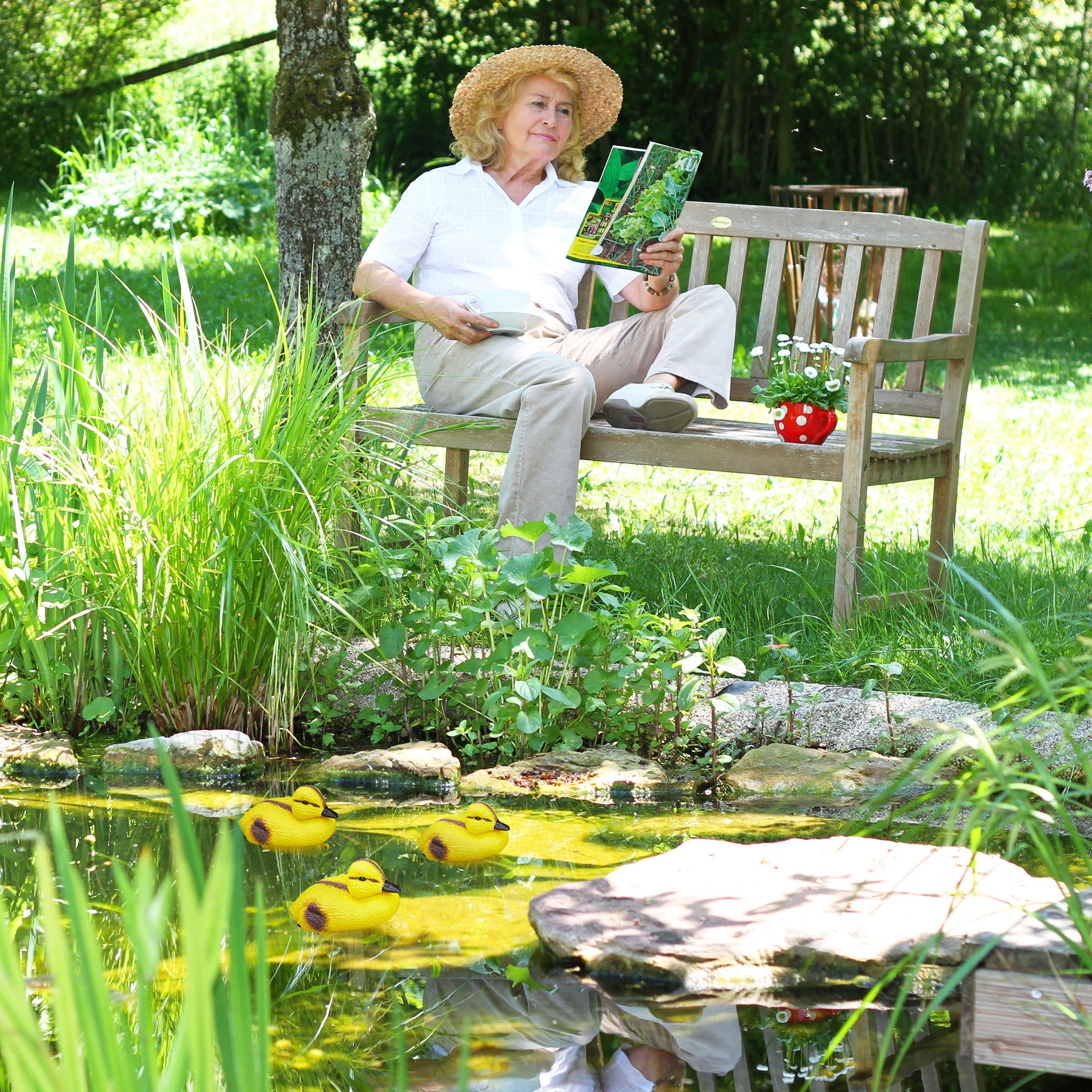 relaxdays Gartenfigur Teichente Küken 3er Set günstig online kaufen