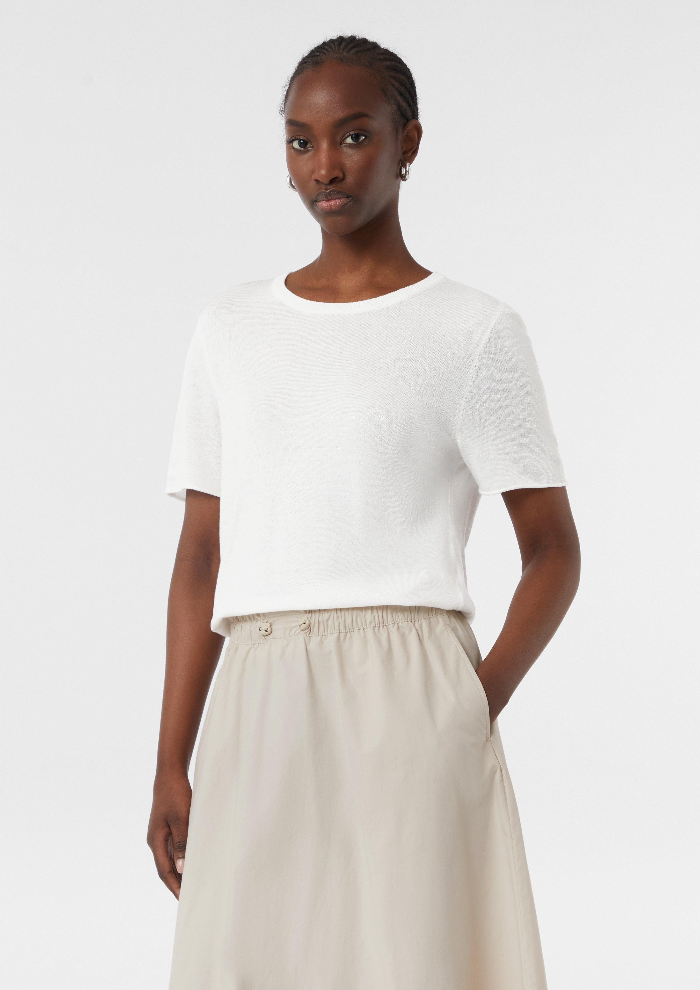 comma casual identity Kurzarmshirt Semi-transparenter Strickpullover günstig online kaufen