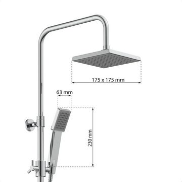 Eisl Brausegarnitur Easy Refresh, Höhe 127 cm, Antikalknoppen und integrierte Wassersparfunktion
