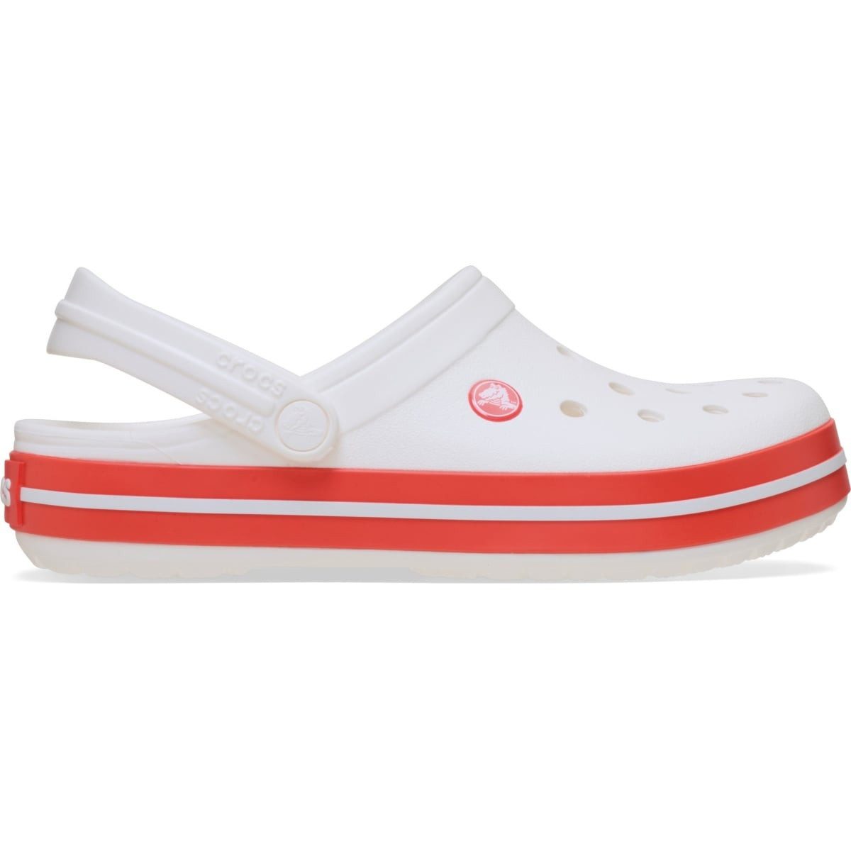 Crocs Sandale Crocband Clog weiss/rot Badeschuh