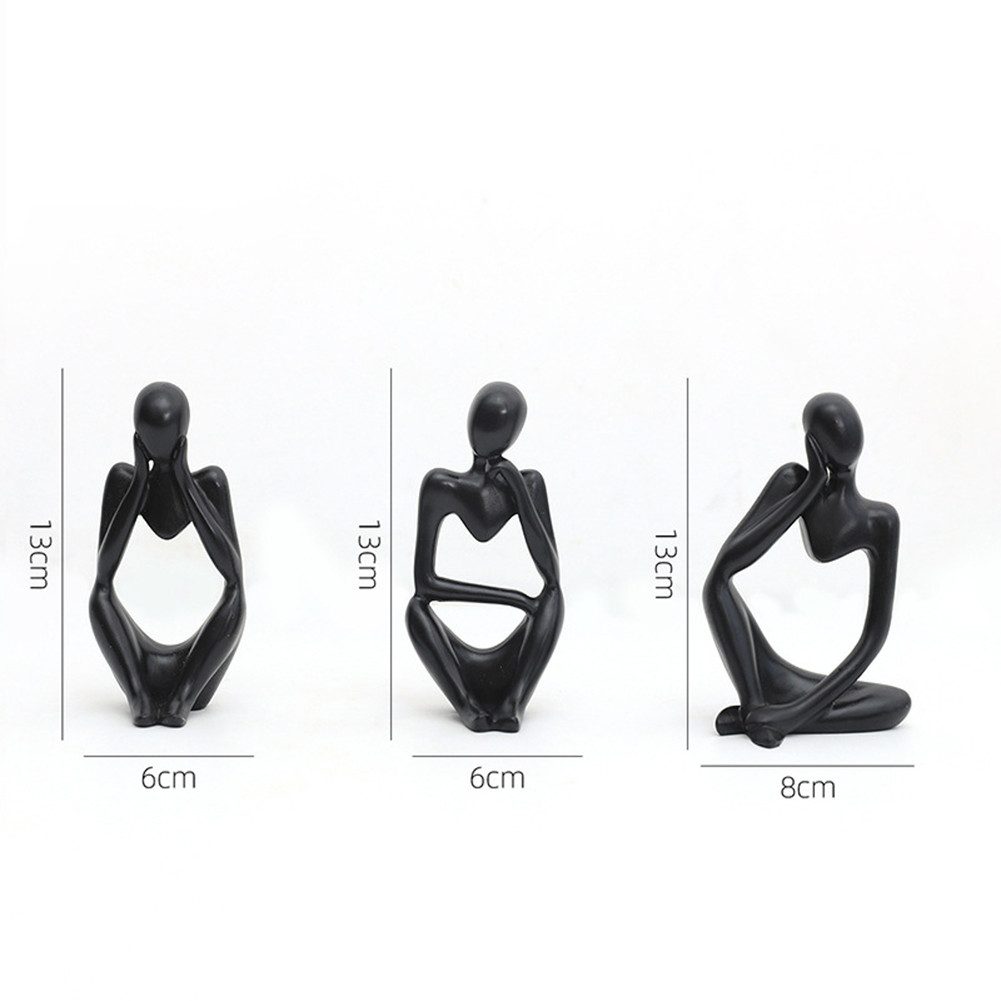 GarveeMore Skulptur 3pcs Abstrakte moderne Denker Statue Desktop Ornament günstig online kaufen