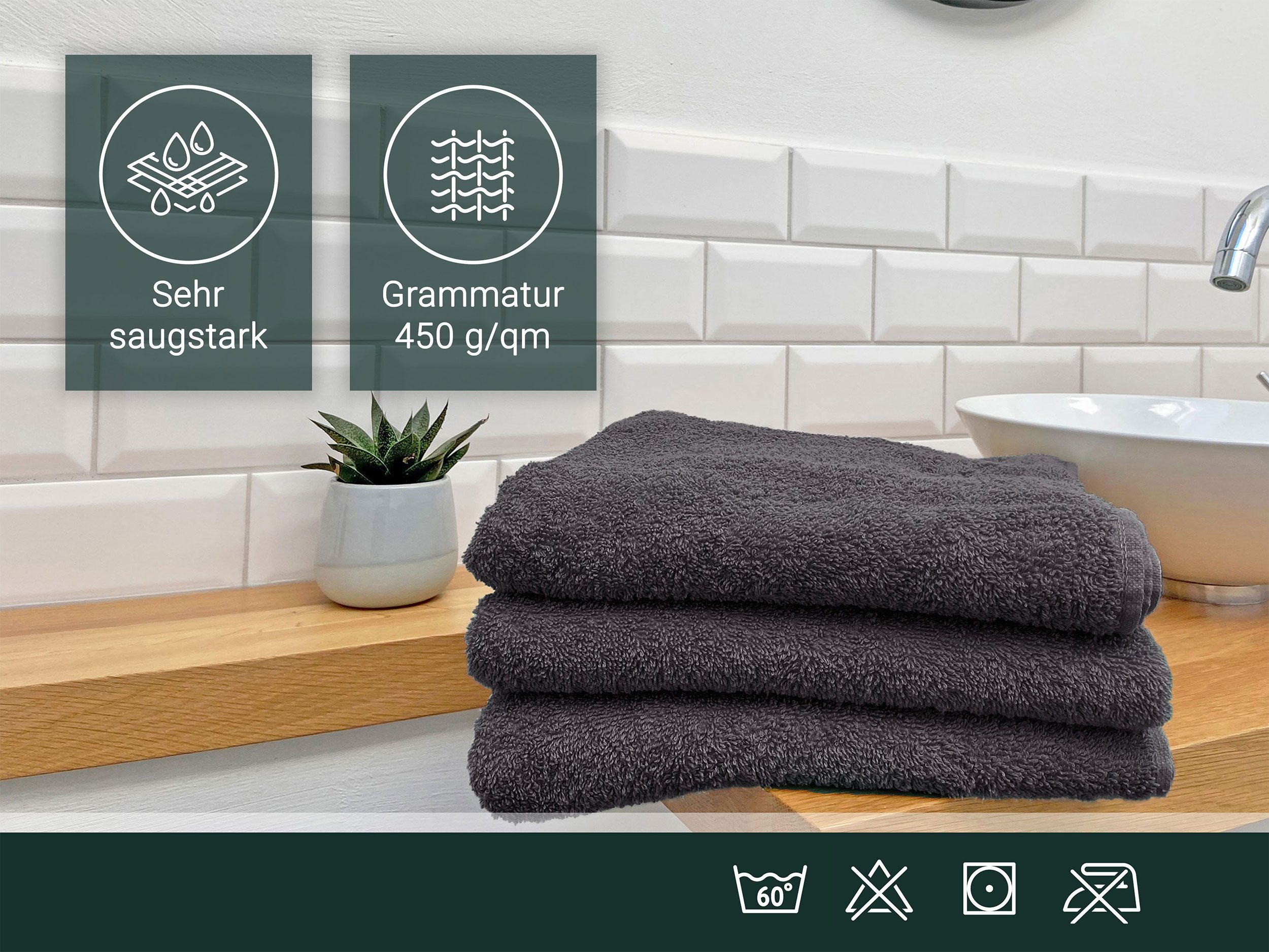 ZOLLNER Gästehandtücher, Walkfrottier (10-St), 30 x günstig online kaufen