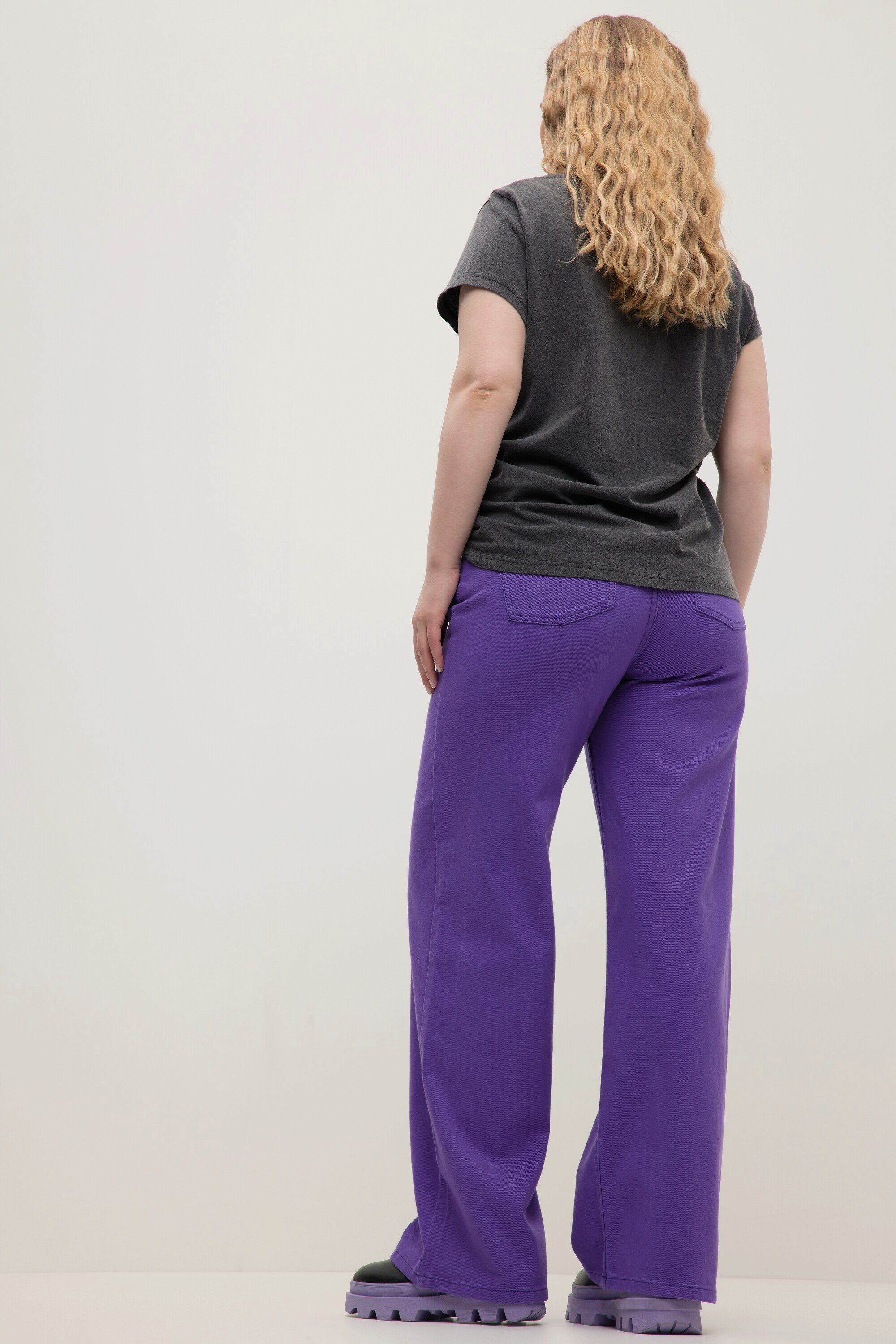 Studio Untold Regular-fit-Jeans Colorjeans HighWaist Legs 5-Pocket lila Wide