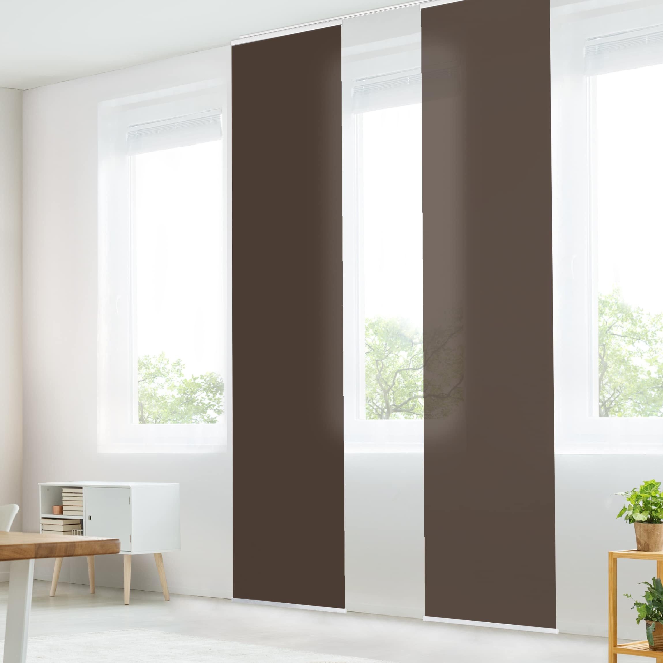 Bilderdepot24 Schiebegardine modern Flächenvorhang blickdicht Cacao, günstig online kaufen