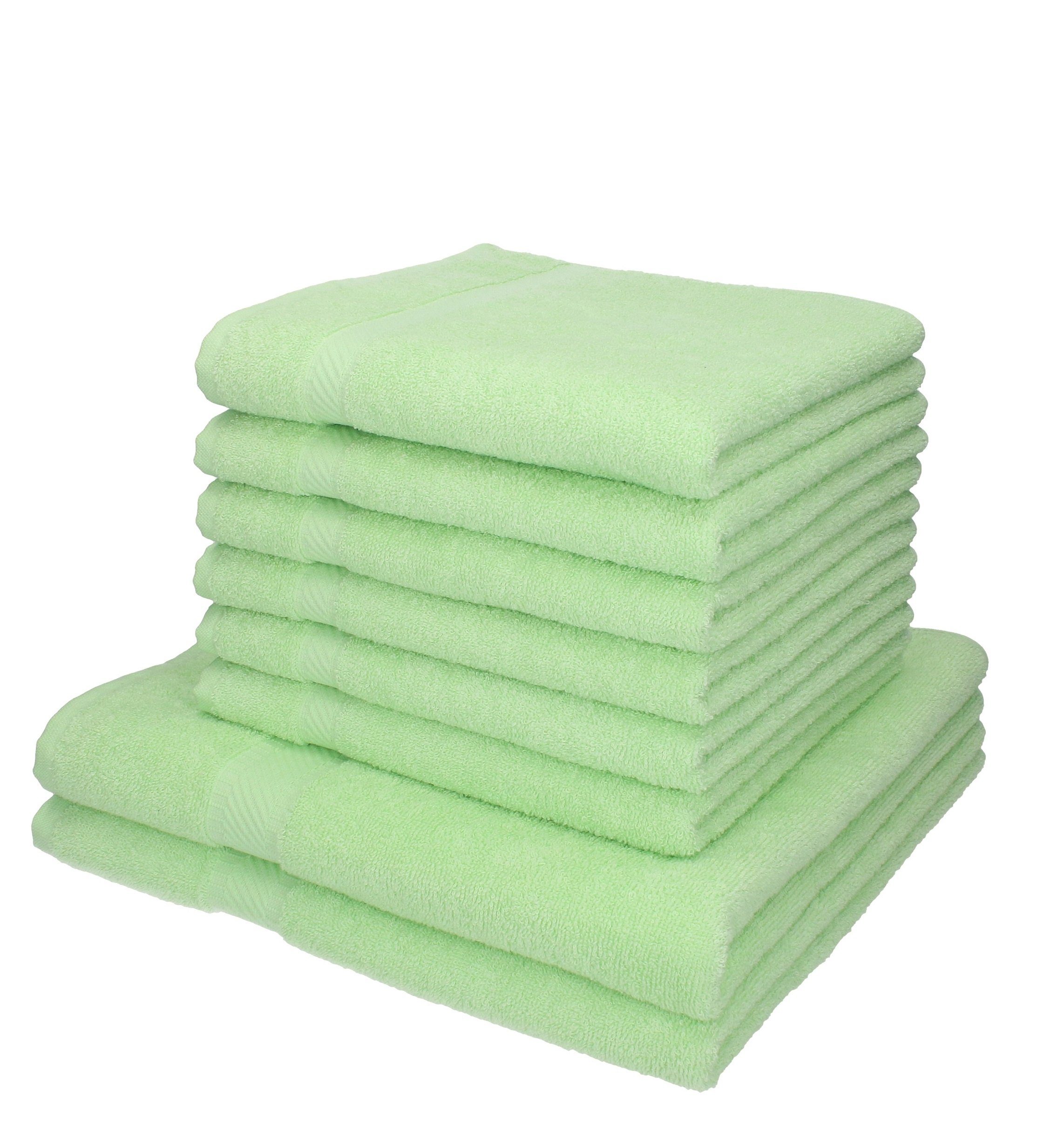 Betz Handtuch Set 8-TLG. Handtuch-Set Palermo Farbe grün, 100% Baumwolle | Handtuch-Sets