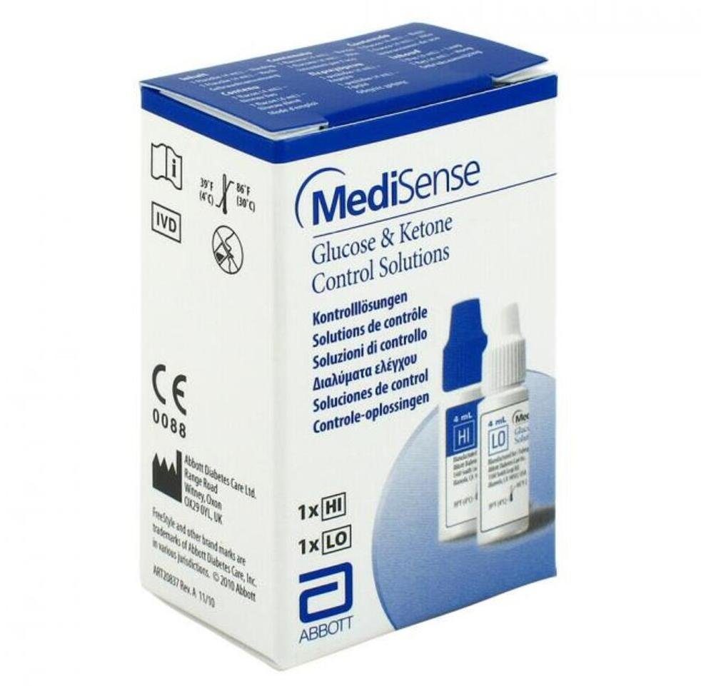 Blutzucker-Teststreifen Medisense Kontrolllösung Gluk.+Ketone H/N 2x4ml