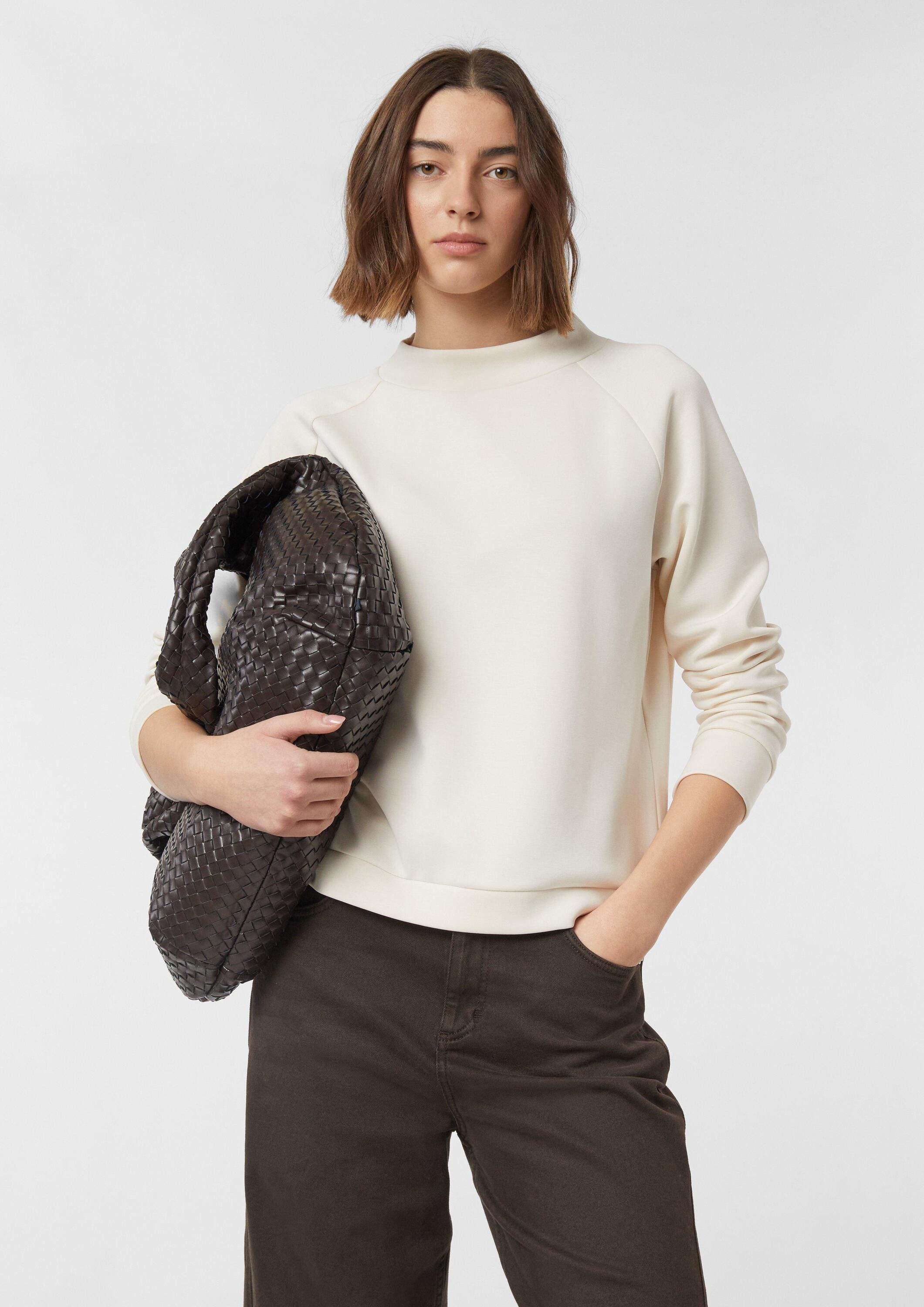 comma Sweatshirt Sweatshirt Sweatshirt aus Scuba mit Stehkragen