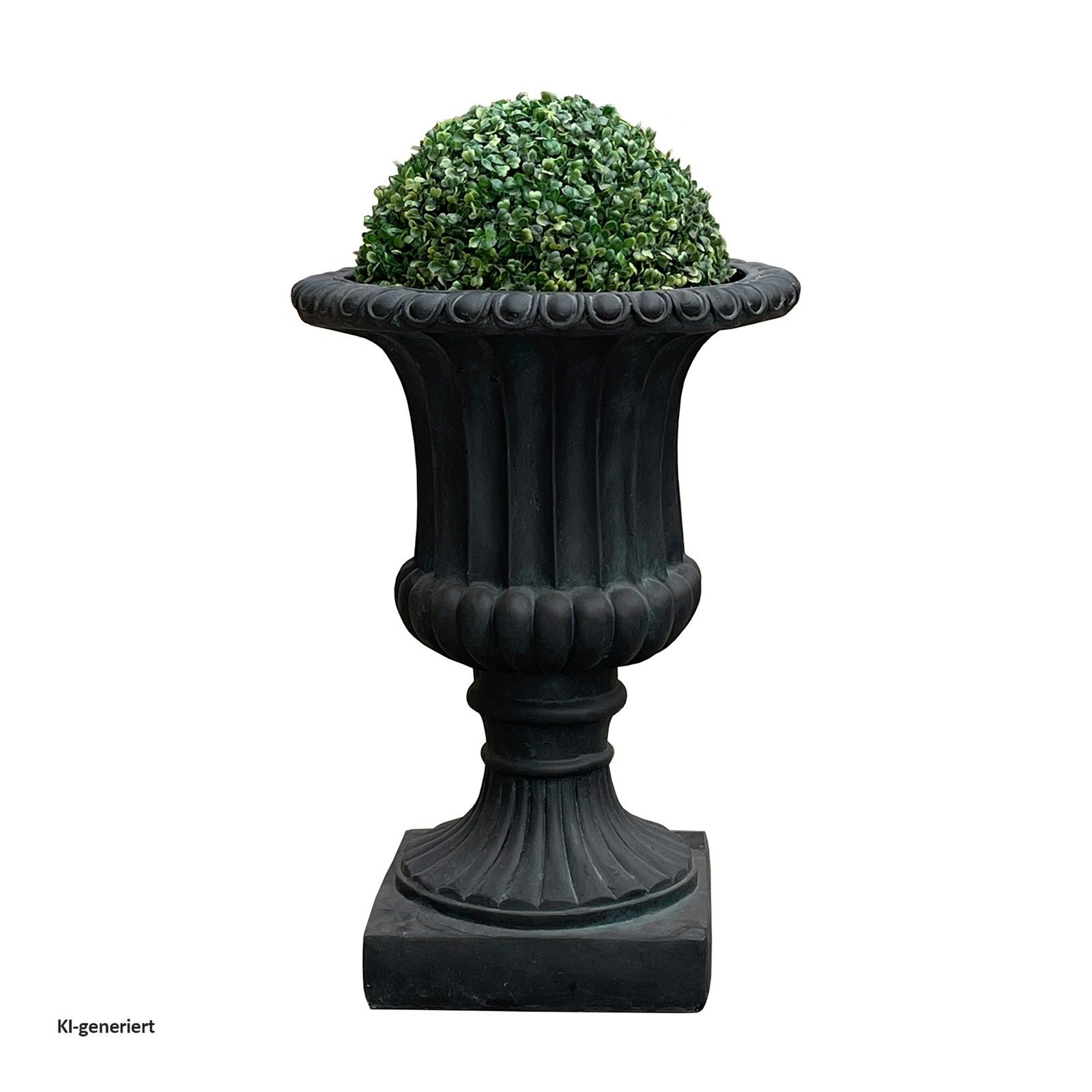 HTI-Living Pflanzkübel mit Buchsbaumkugel Athene Dunkelgrau (Stück, 1 St., 1 Pflanzkübel Athene inkl. Buchsbaumkugel), Pflanzschale Gartendekoration