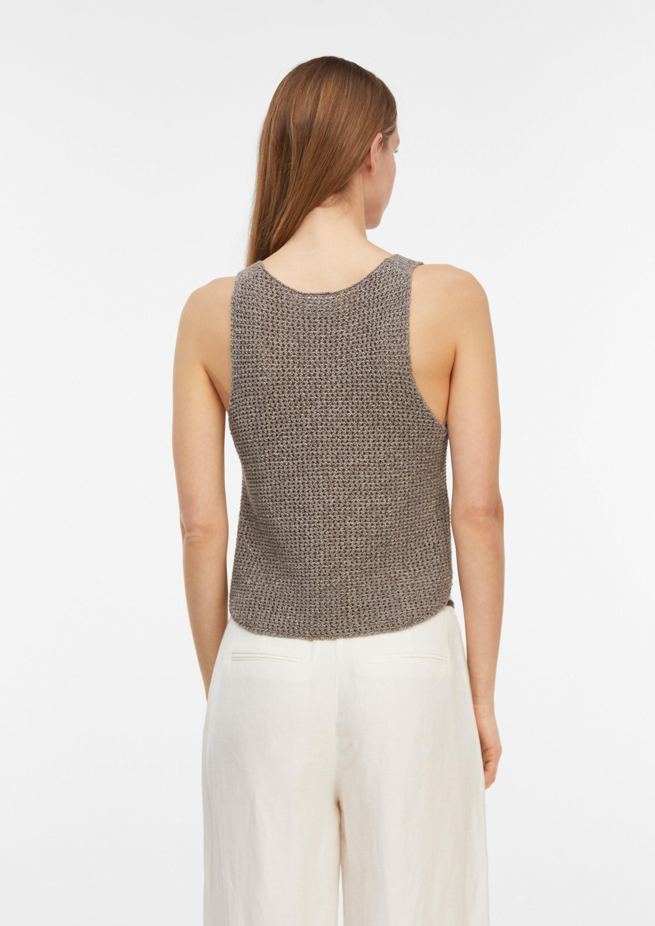 comma Muskelshirt Strickpullunder Mouliné-Pointelle-Top