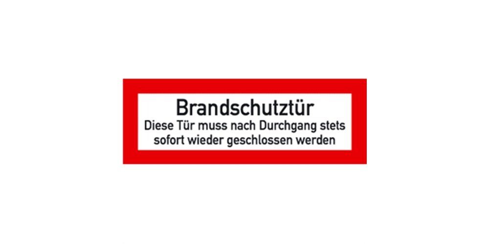 König Werbeanlagen Hinweisschild Brandschutztür Diese Tür muss nach Durchgang..., Textschild, DIN 4066