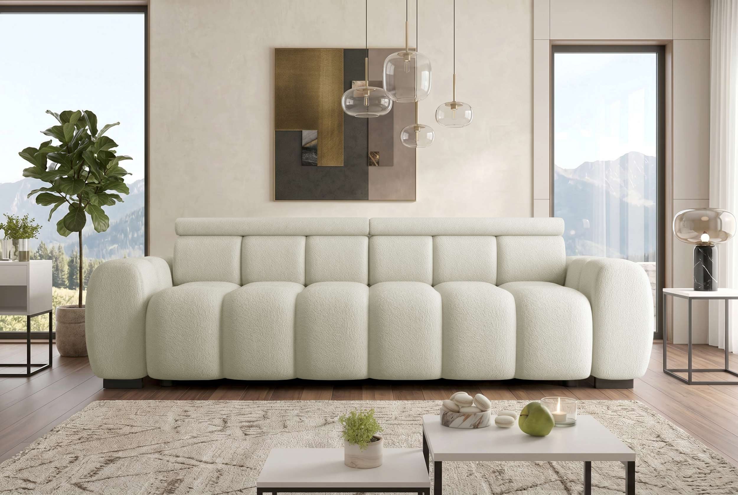 Sofa Dreams Big-Sofa Großes Sofa Santorin in Stoff, Sofa, Big-Sofa, Kopfteilverstellungen