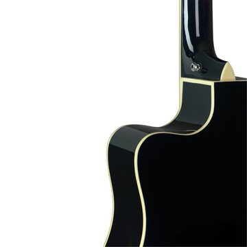 Stagg Konzertgitarre SA35 DSCE-BK Cutaway, akustisch-elektrische Slope Shoulder Dreadnou...