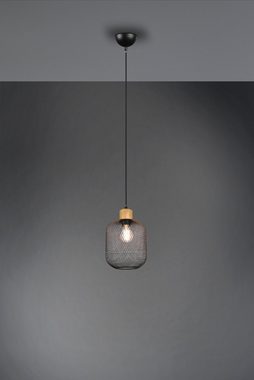 TRIO Leuchten Pendelleuchte CALIMERO, ohne Leuchtmittel, mit Holz-Deko, E27 Leuchtmittel frei wählbar, Ã˜ 18cm, Abhängung 150cm