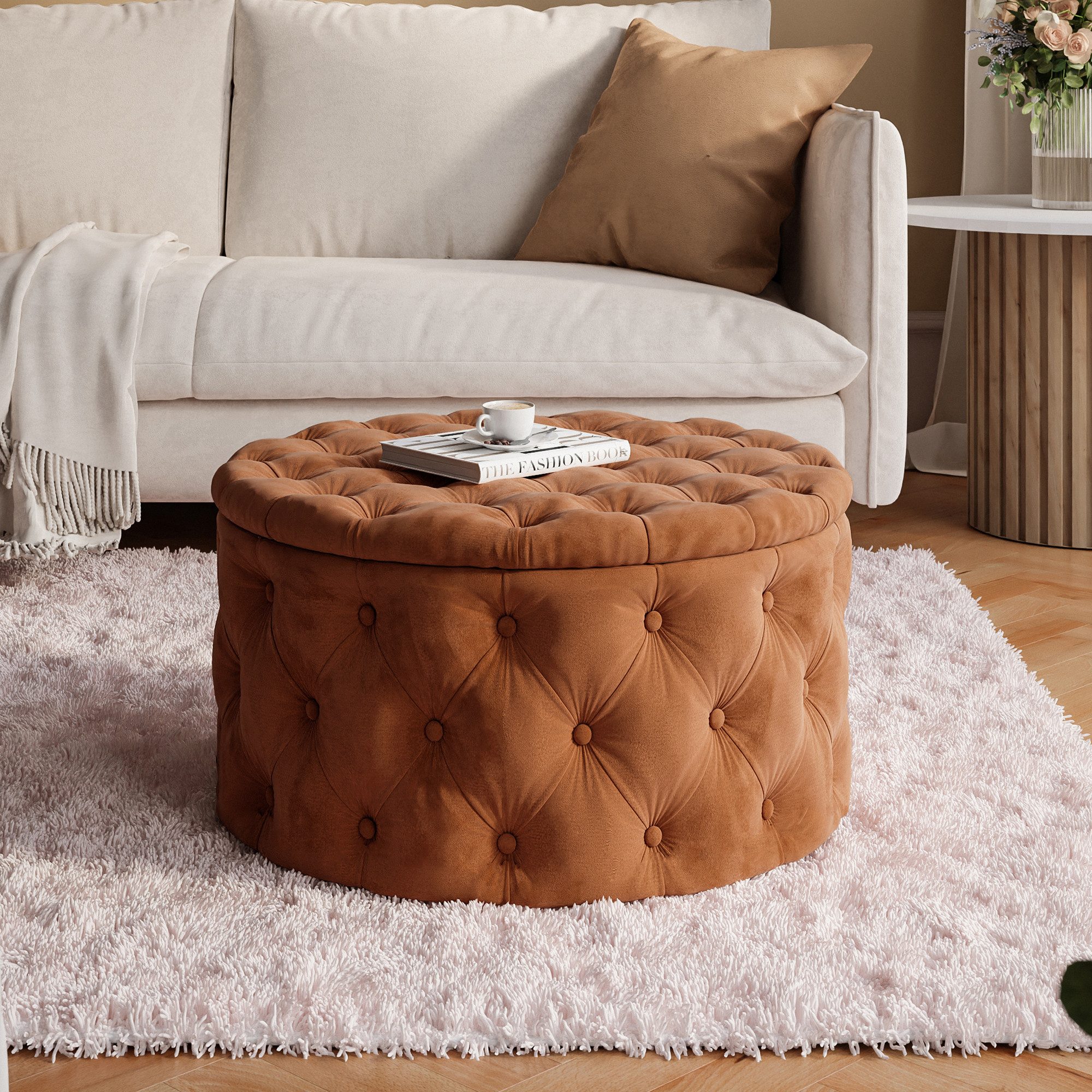 Lookway Hocker CHESTERFIELD runder gesteppter mit günstig online kaufen