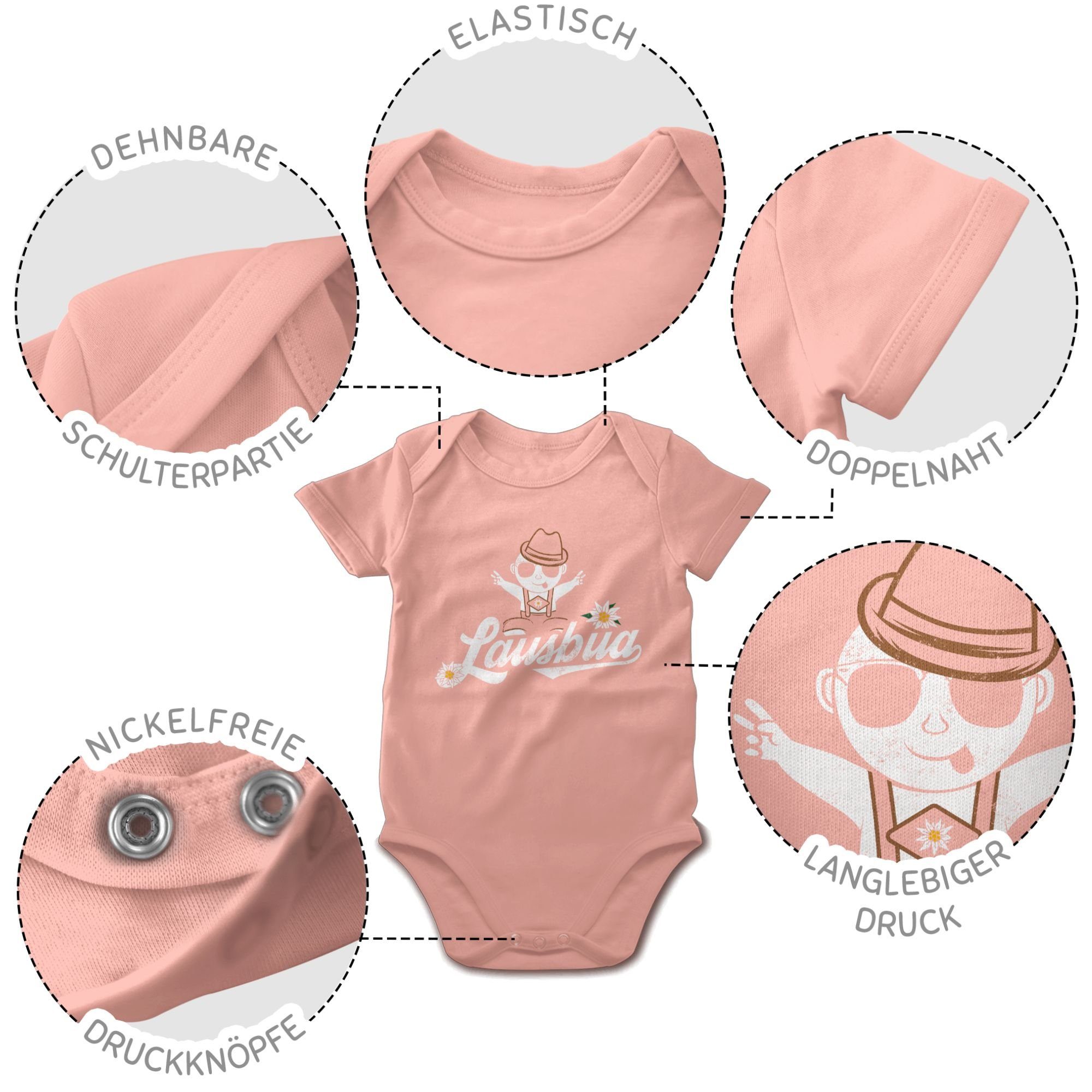 I Oktoberfest Lausbua Babyrosa 3 Outfit Witzig Baby Lustig Shirtbody Baby Shirtracer Mode für Wiesn