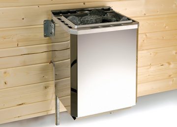 weka Sauna Vaasa 2 Eck, BxTxH: 189 x 172 x 203,5 cm, 38 mm, 7,5 kW Bio-Kombiofen mit ext. Steuerung