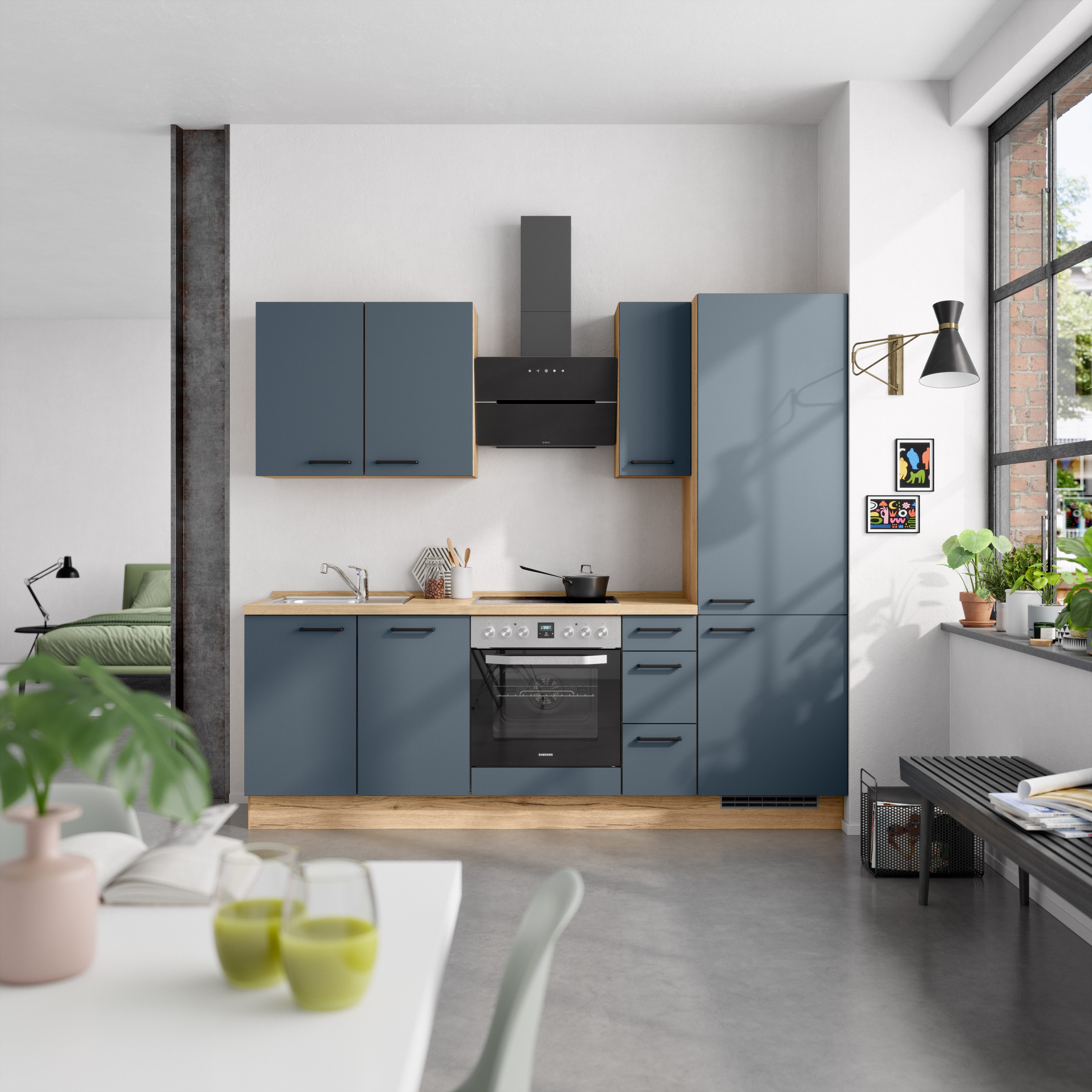 nobilia® Küchenzeile "Easytouch II", NEU: individuell anpassbar mit gratis Profi-Beratung, vormontiert, Breite 240 cm, Ausrichtung wählbar, wahlw. mit E-Geräten
