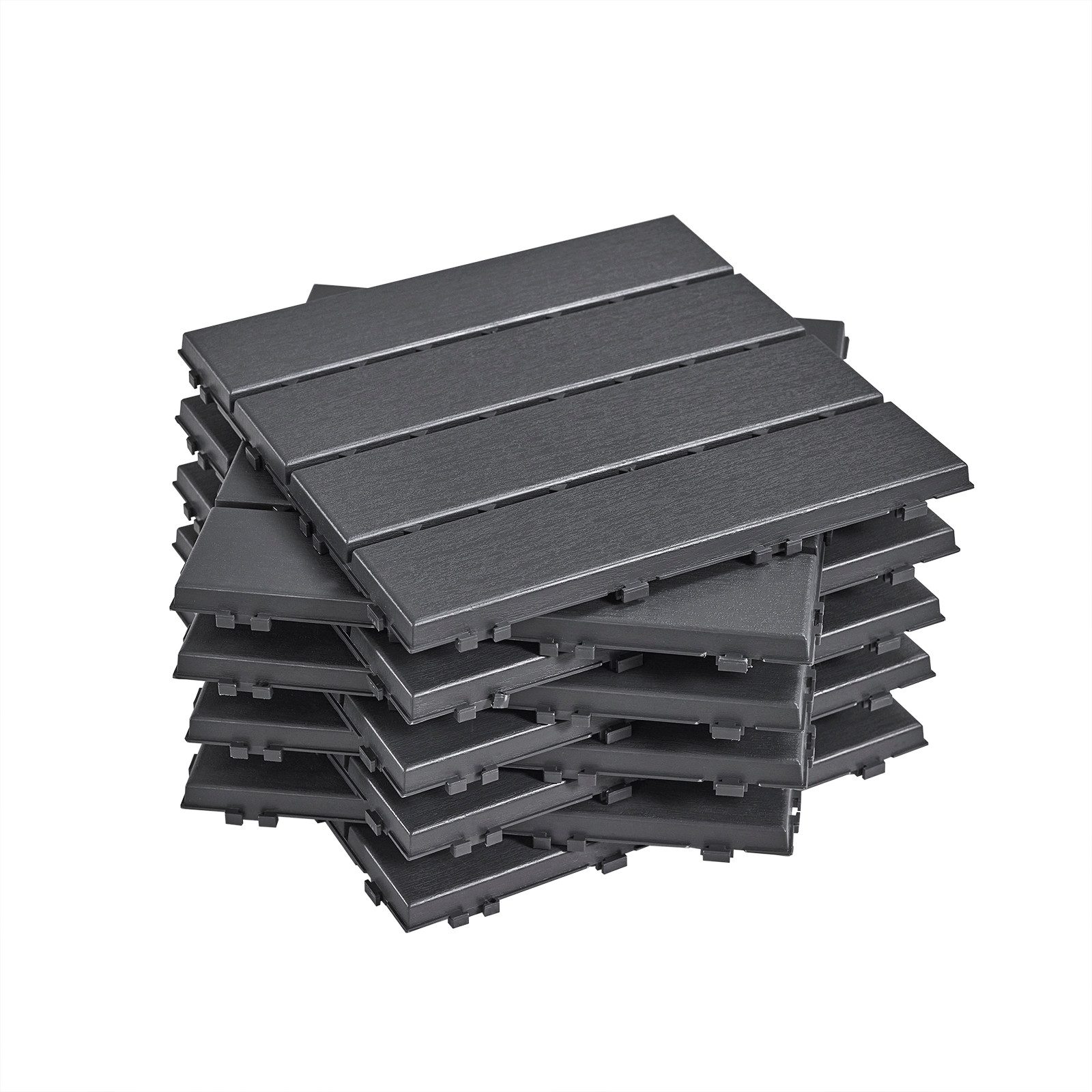 SoBuy Terrassendielen SDA14/15, Terrassenfliesen, Balkon Bodenbelag, Balkonfliesen, 20 mm Stärke, (35-St), 15 St./35 St., Klickfliesen Balkon Terrassenplatten, 30,5x30,5cm