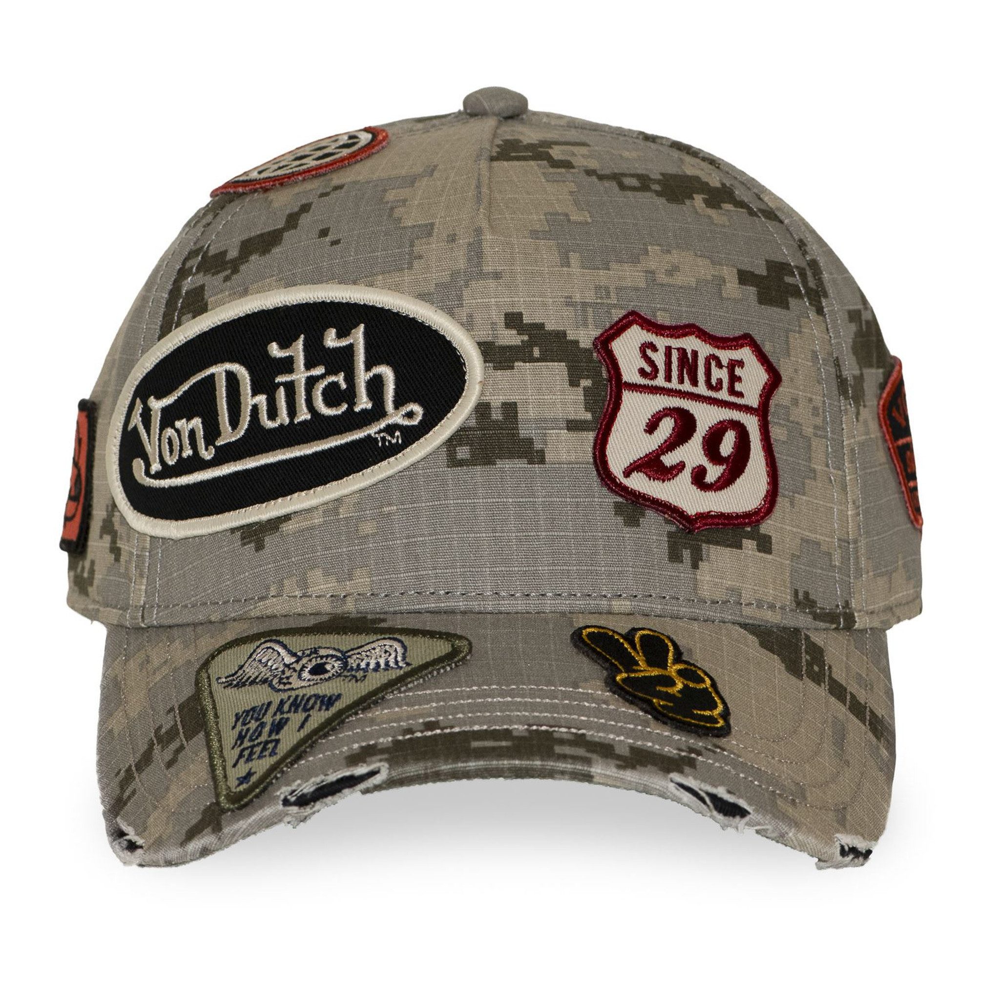 Von Dutch Baseball Cap Von Dutch Originals 5 Panel Snapback Cap CAMO PATCH VD (Basecap, Basecap, Snapback Cap) Camouflage Optik