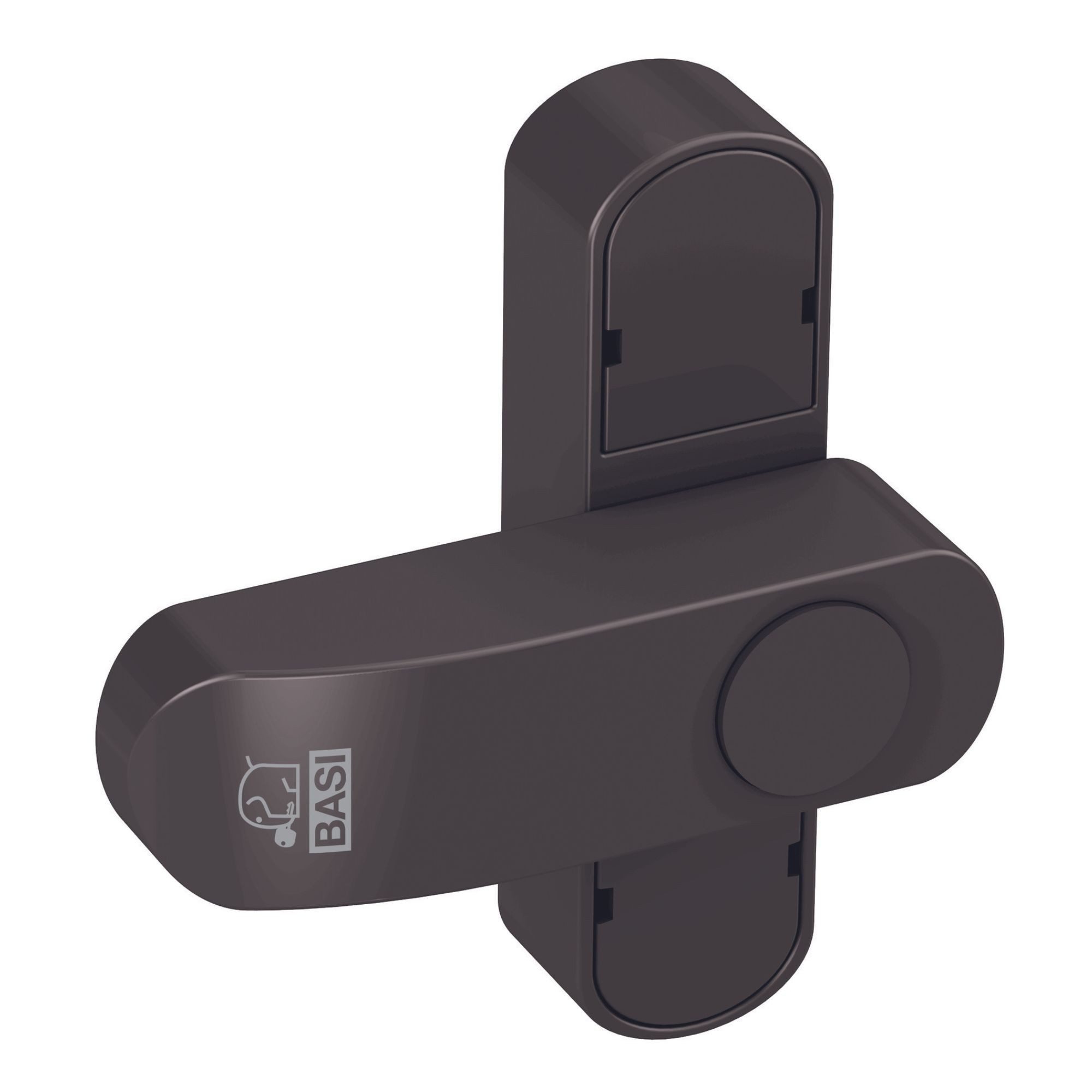 BASI Fensterbeschlag Fenstersicherung (Spar-Set, 1 St), 1-flügelige Fenster, Sperrbügel, Druckknopfsicherung, Braun, 1 Stück