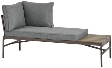 KONIFERA Gartenlounge-Set Badalona, (Set, 9-tlg., 2x Bank, 1x Tisch 57x57x35cm, inkl. Auflagen, Nonwood, Stahl), 2 Sofa mit Rückenlehne+Ablagefläche, verschiedene Stellmöglichkeiten