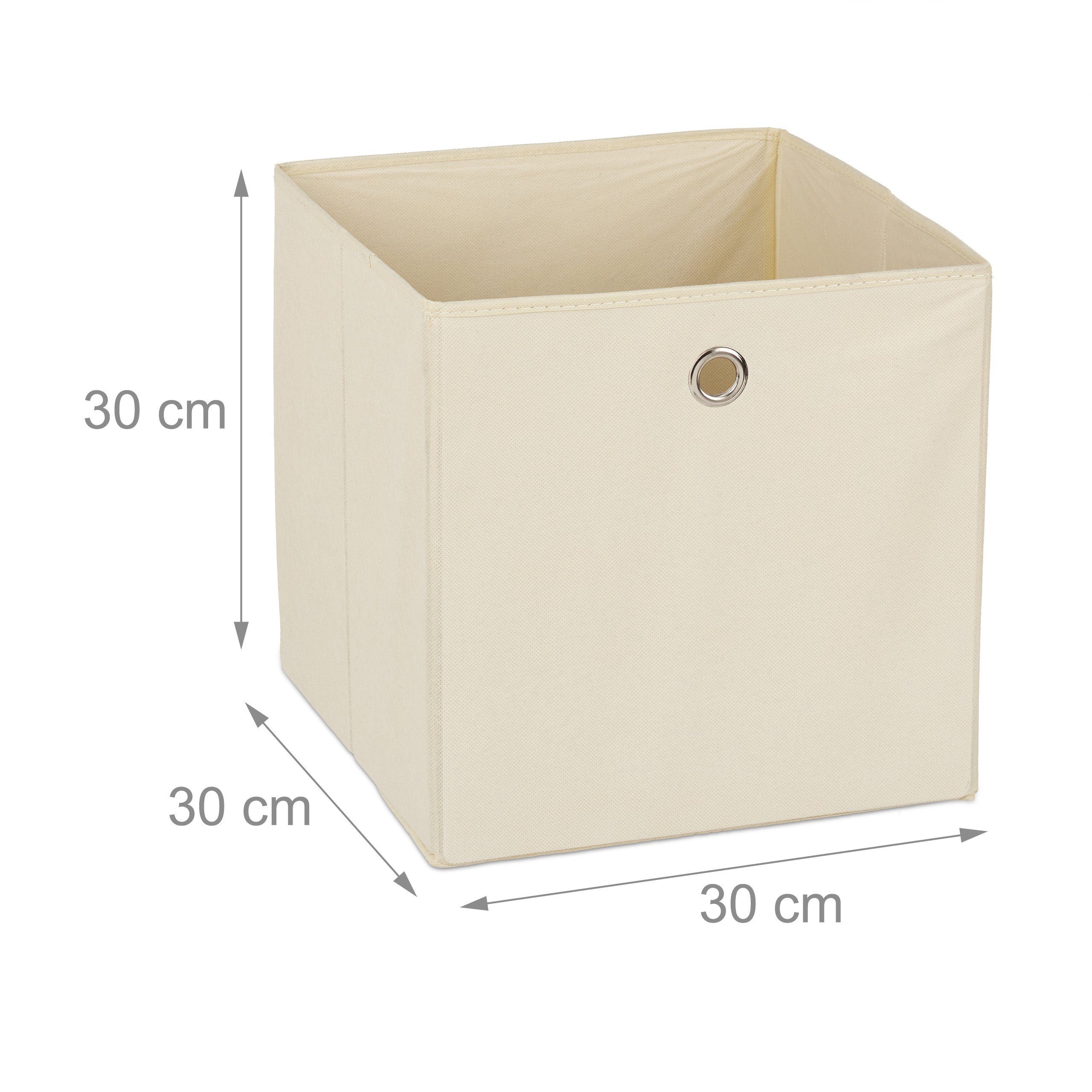 relaxdays Aufbewahrungsbox Stoff im 2er Set (2 St), Beige – Bild 4 von 5