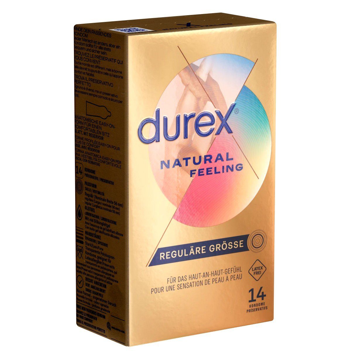 latexfreie Packung Kondome 8 mit mit, Natural Markenkondome durex Feeling Easy-On™-Passform St.,