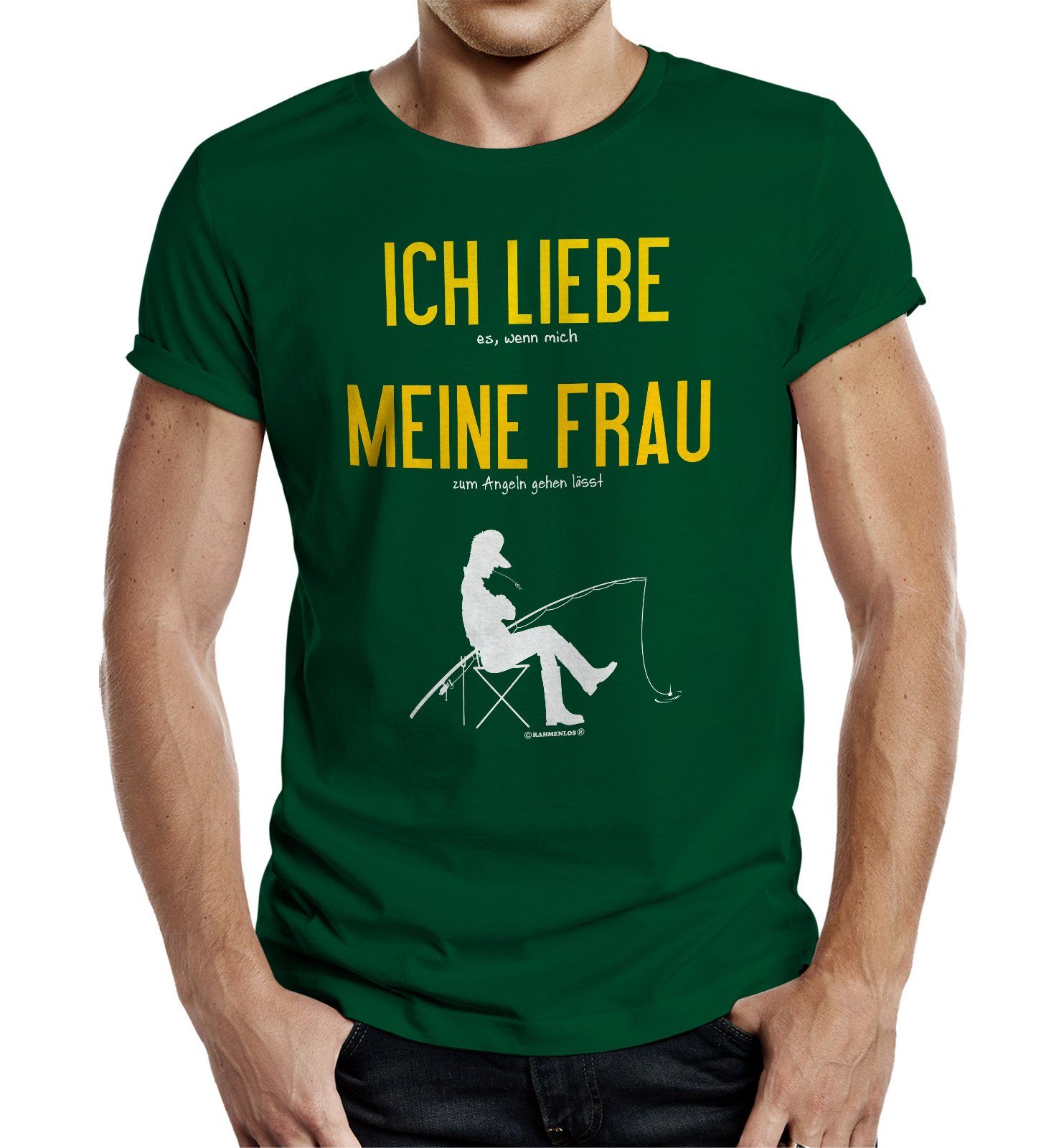 Frau T-Shirt Angler … Rahmenlos Ich meine liebe und Fischer: für