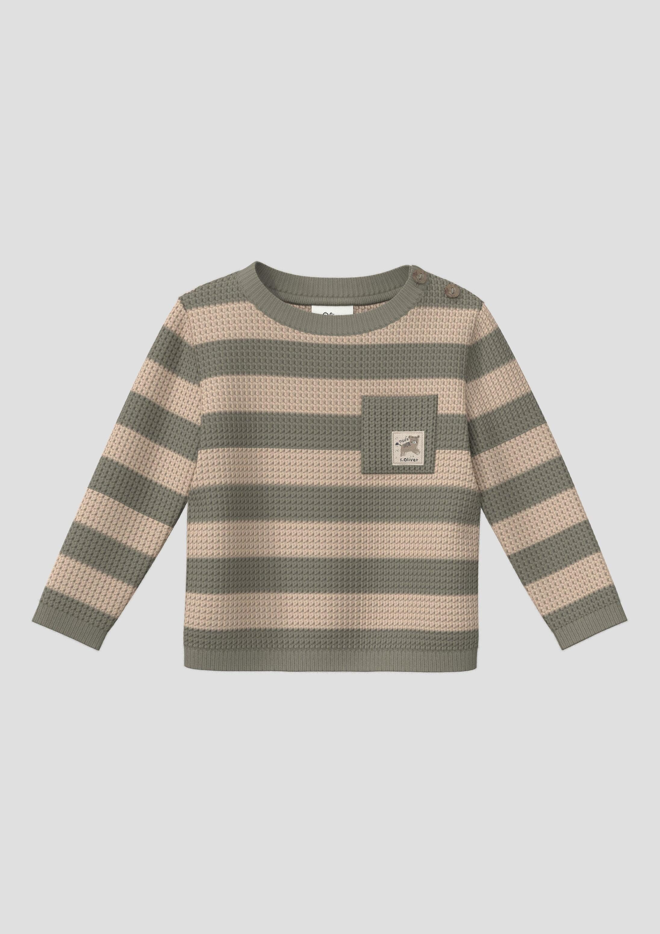 s.Oliver Longpullover Strickpullover Strickpullover mit Brusttasche