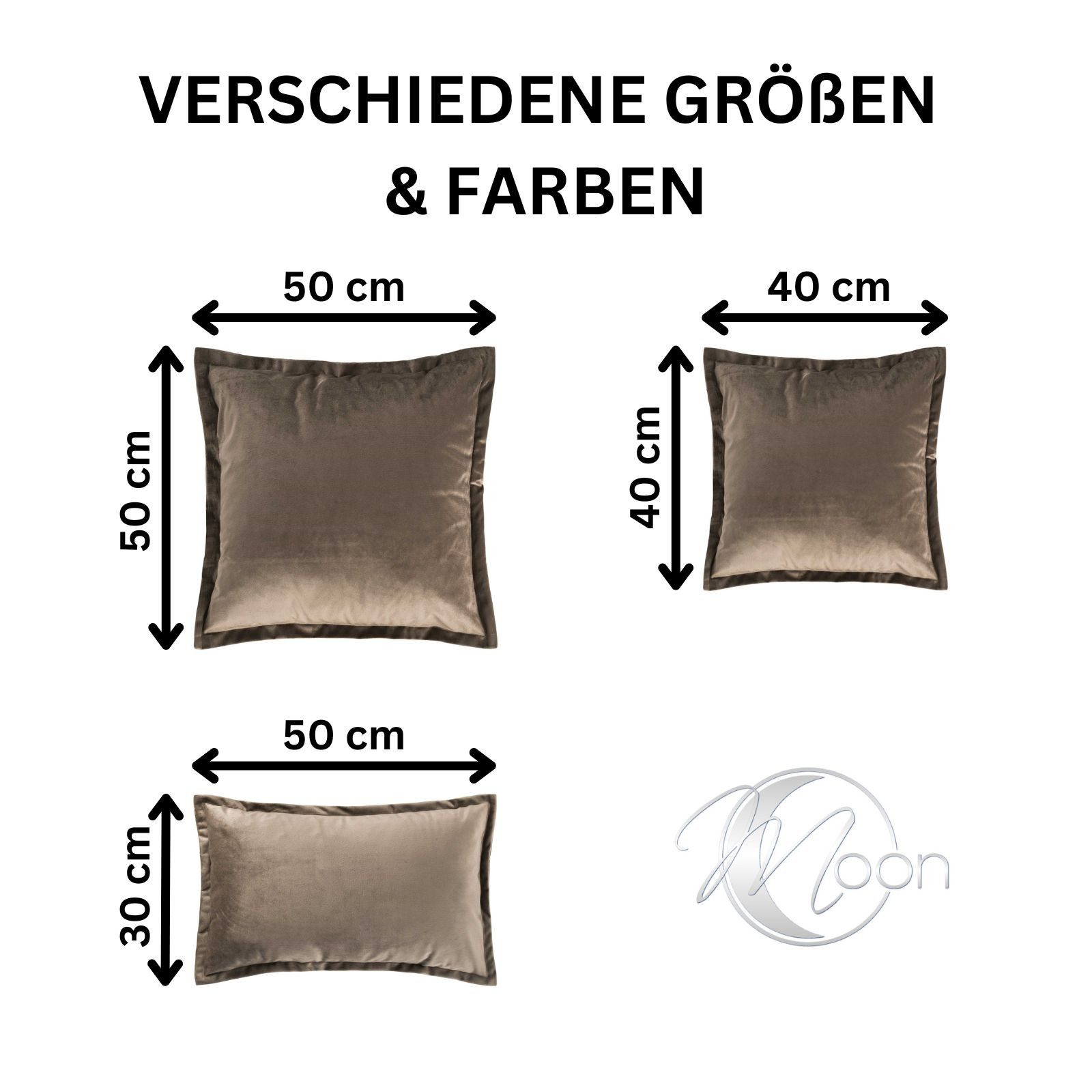 MOON Heimtextilien Kissenhülle 2er Pack 40x40 cm Kissenbezug edle Samt Optik Moon Flora – Bild 4 von 5