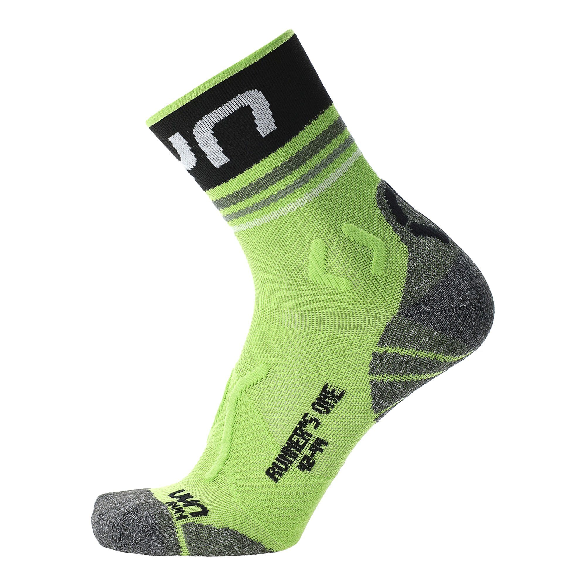 UYN M Short Socks Black Herren - One Lime Uyn Runners Thermosocken