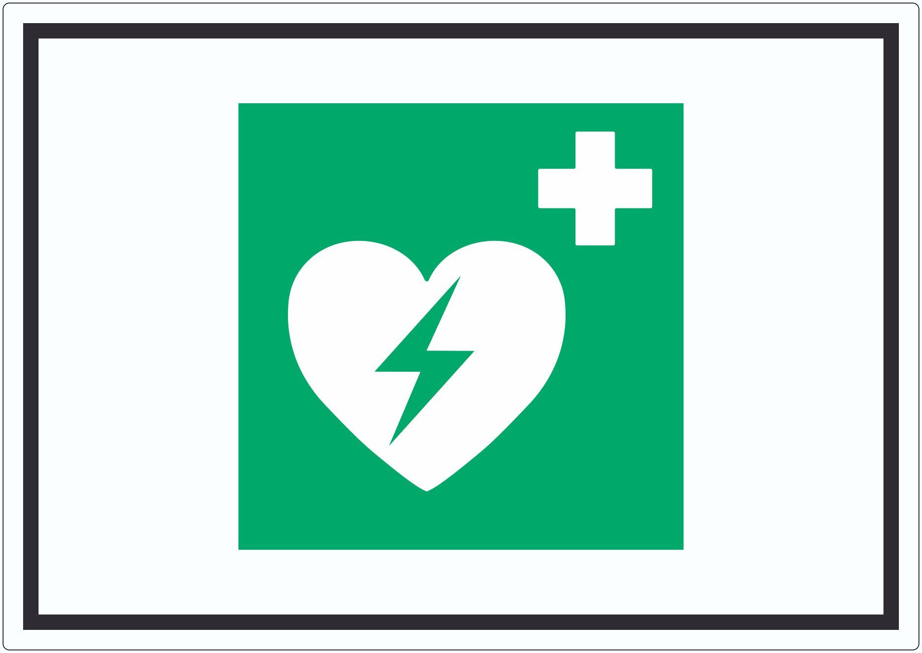 HB-Druck Aufkleber Defibrillator Symbol Aufkleber, wetterfest, UV-beständig, kratzfest