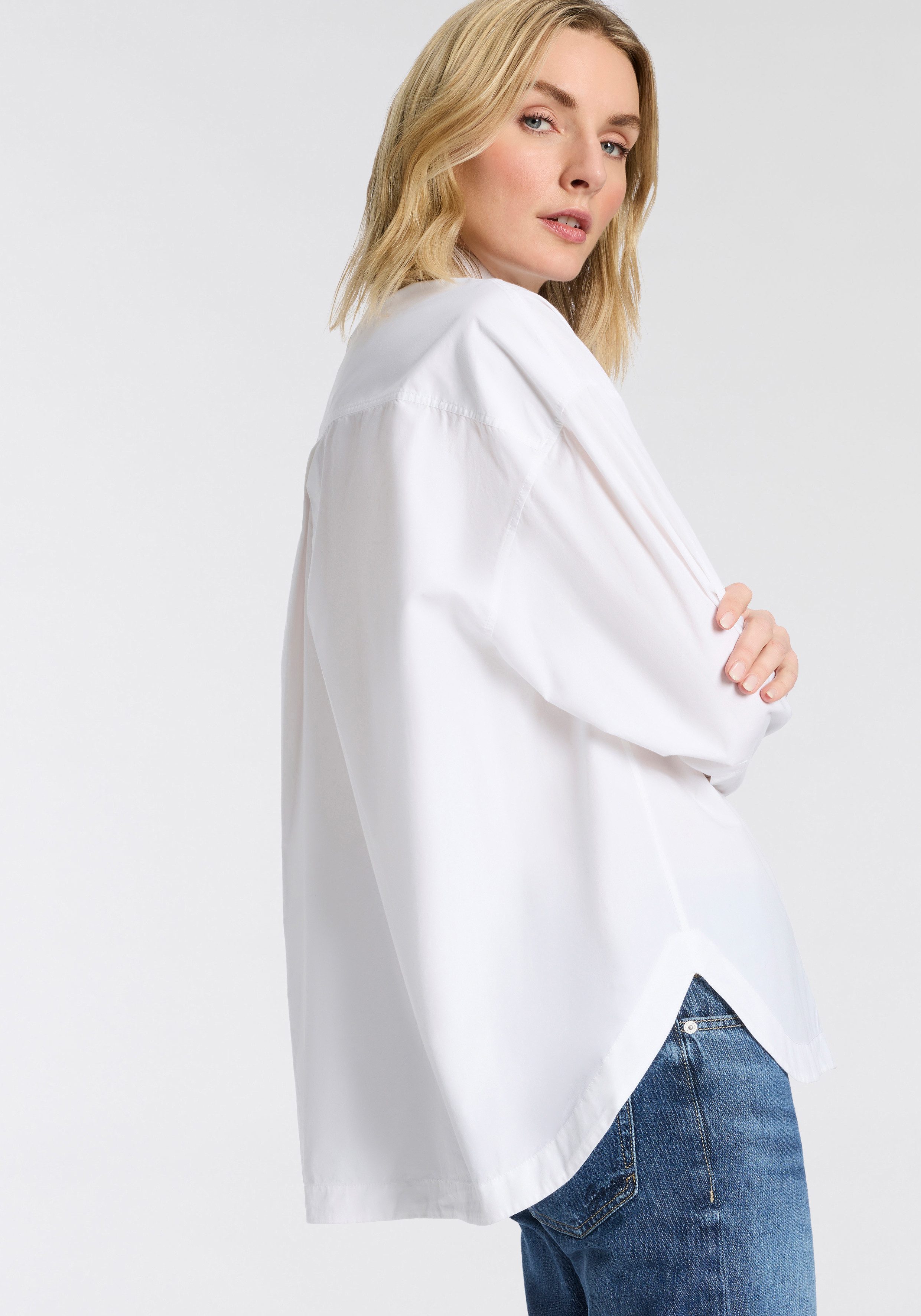 BOSS ORANGE Hemdbluse Bostatta Premium Damenmode im Oversize Fit