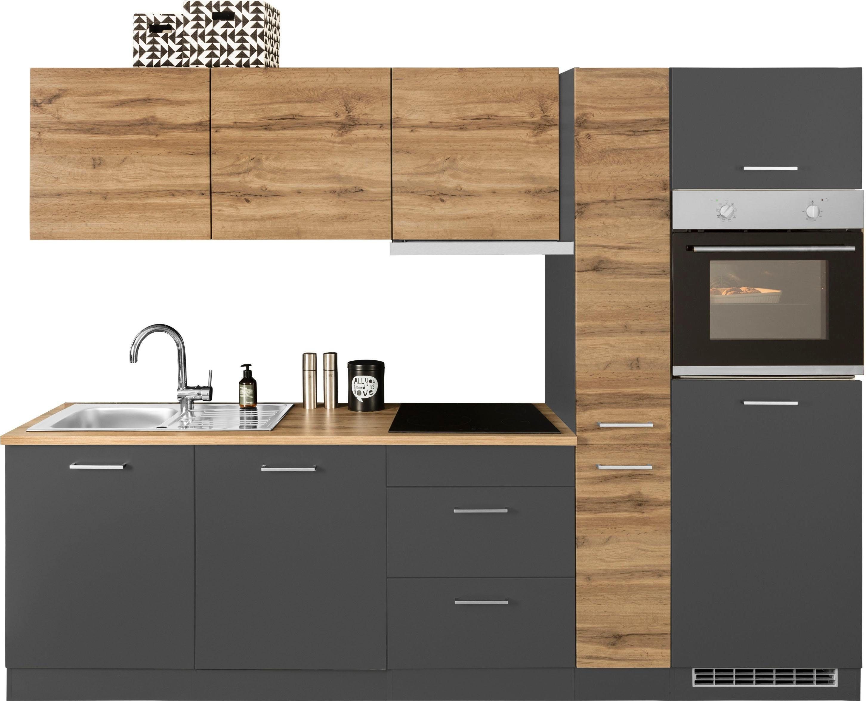 KOCHSTATION Küchenzeile KS-Kehl, mit E-Geräten, Breite 270 cm, inkl. Kühlsc günstig online kaufen