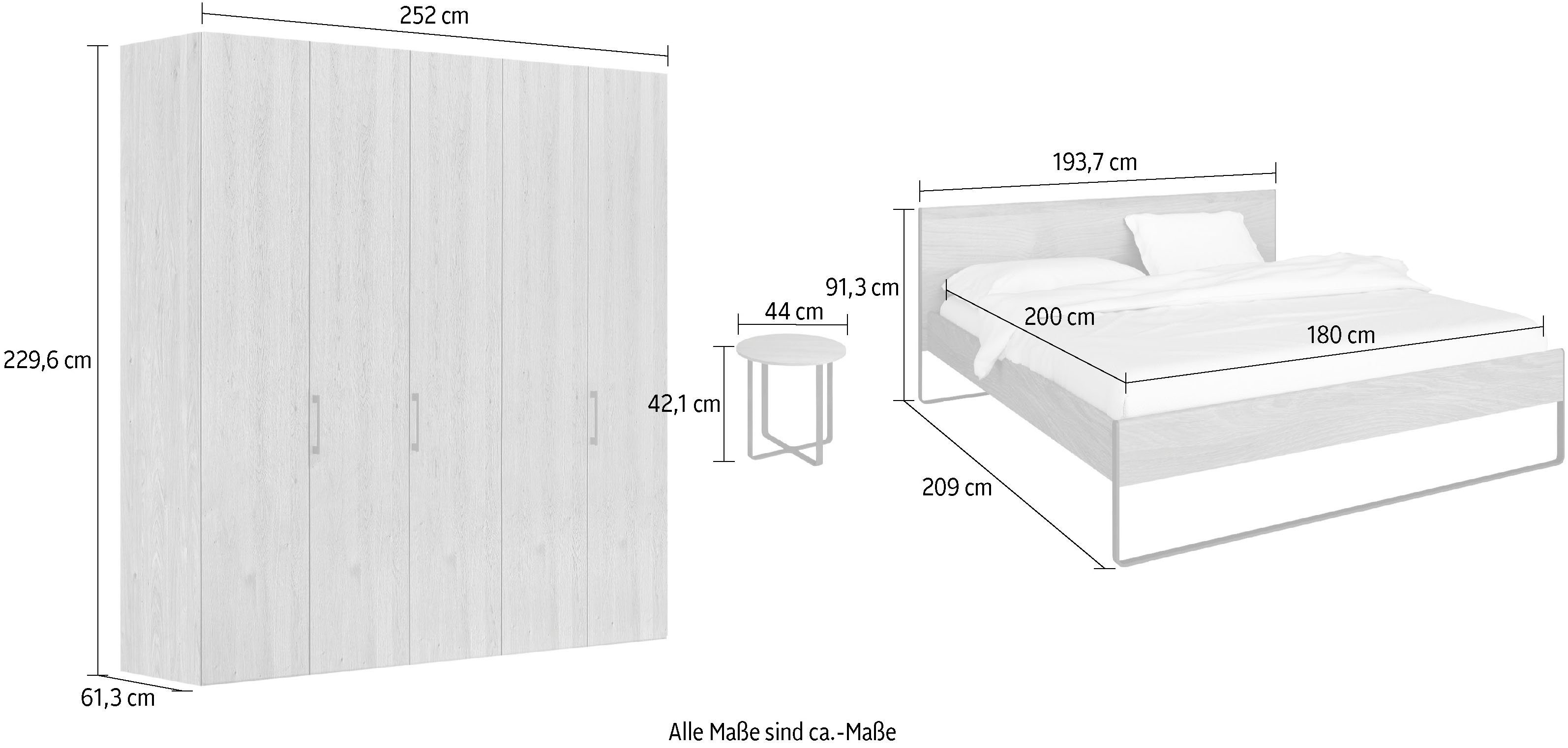 hülsta Komplettschlafzimmer »NEO Schlafen«, (Spar-Set, 4-St), mit einem 5-türigen Kleiderschrank, inklusive Liefer- und Montageservice durch hülsta Monteure-Otto