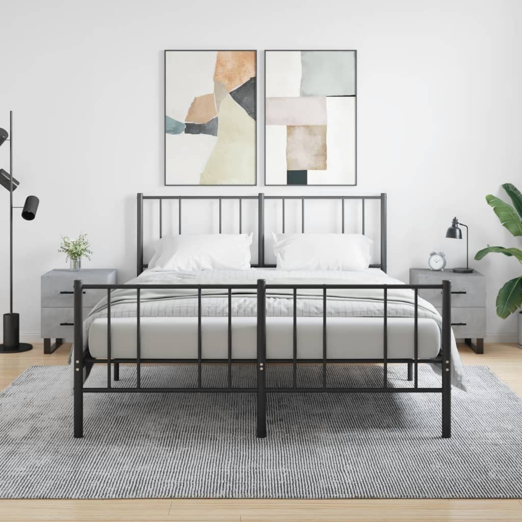 furnicato Nachttisch Nachttische 2 Stk. Betongrau günstig online kaufen