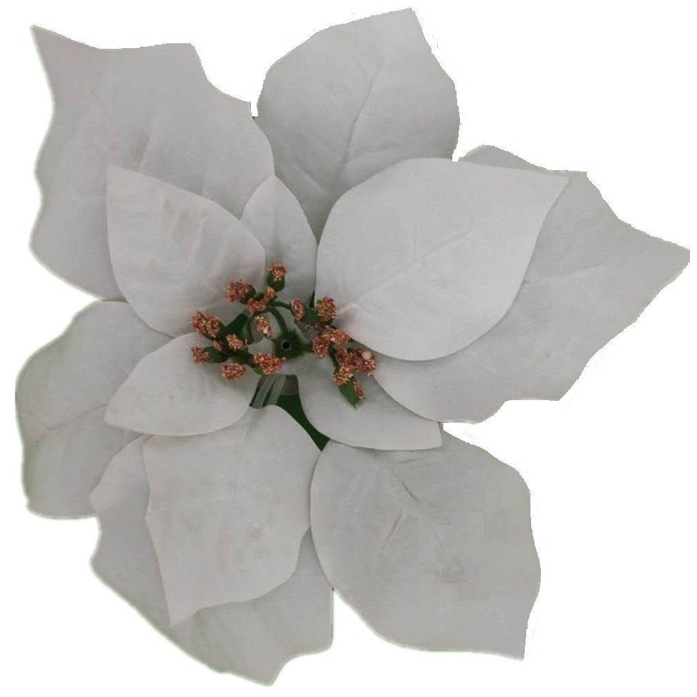 Kunstblume *Seiden-Blüte Weihnachtsstern auf Metall-Clip zur individuellen Deko* Weihnachtsstern (Euphorbia), 2474U, künstlich, naturgetreu, täuschend echt