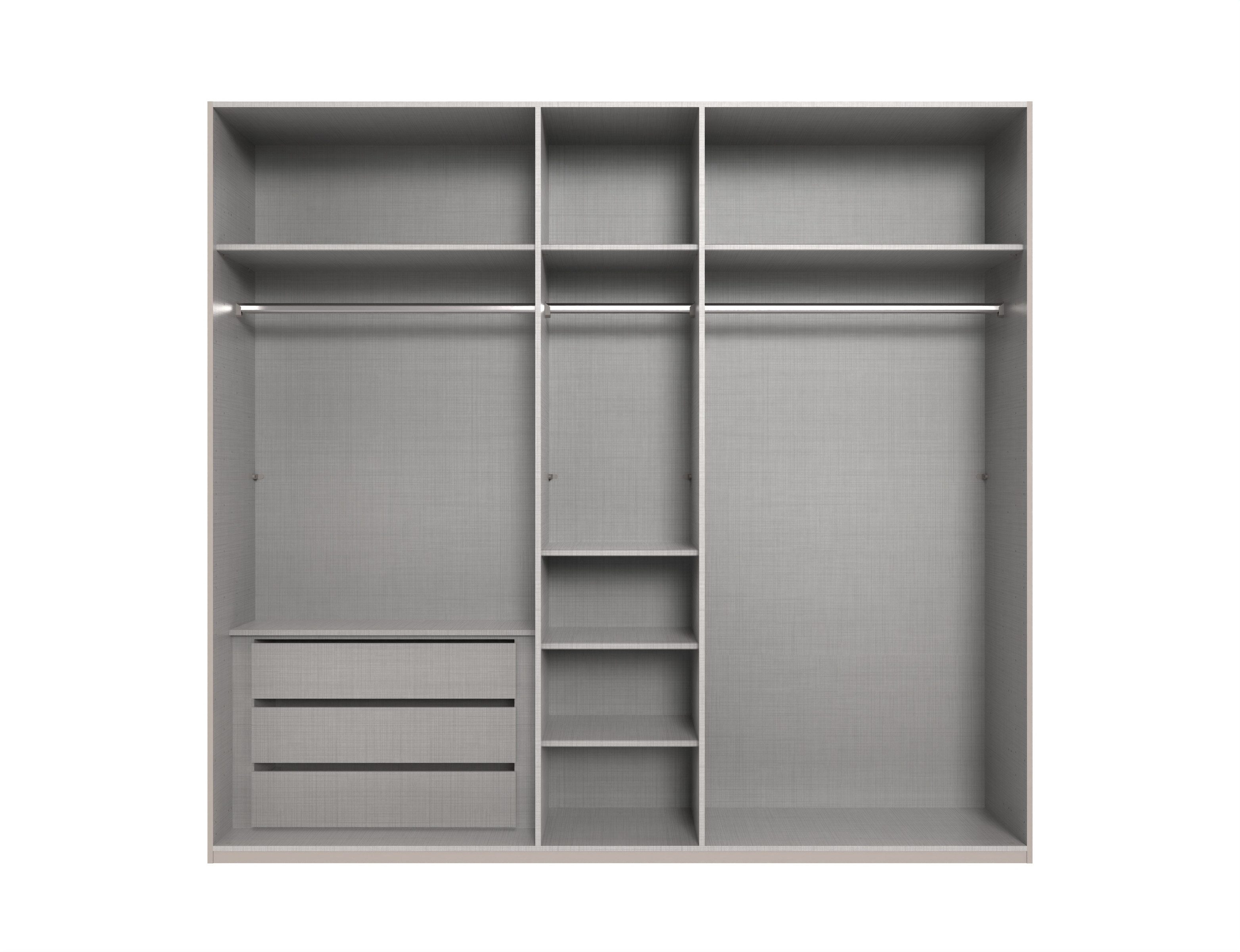 freiraum Drehtürenschrank LONDON in GRAFIT / SPIEGEL - 225x208x58cm (BxHxT)