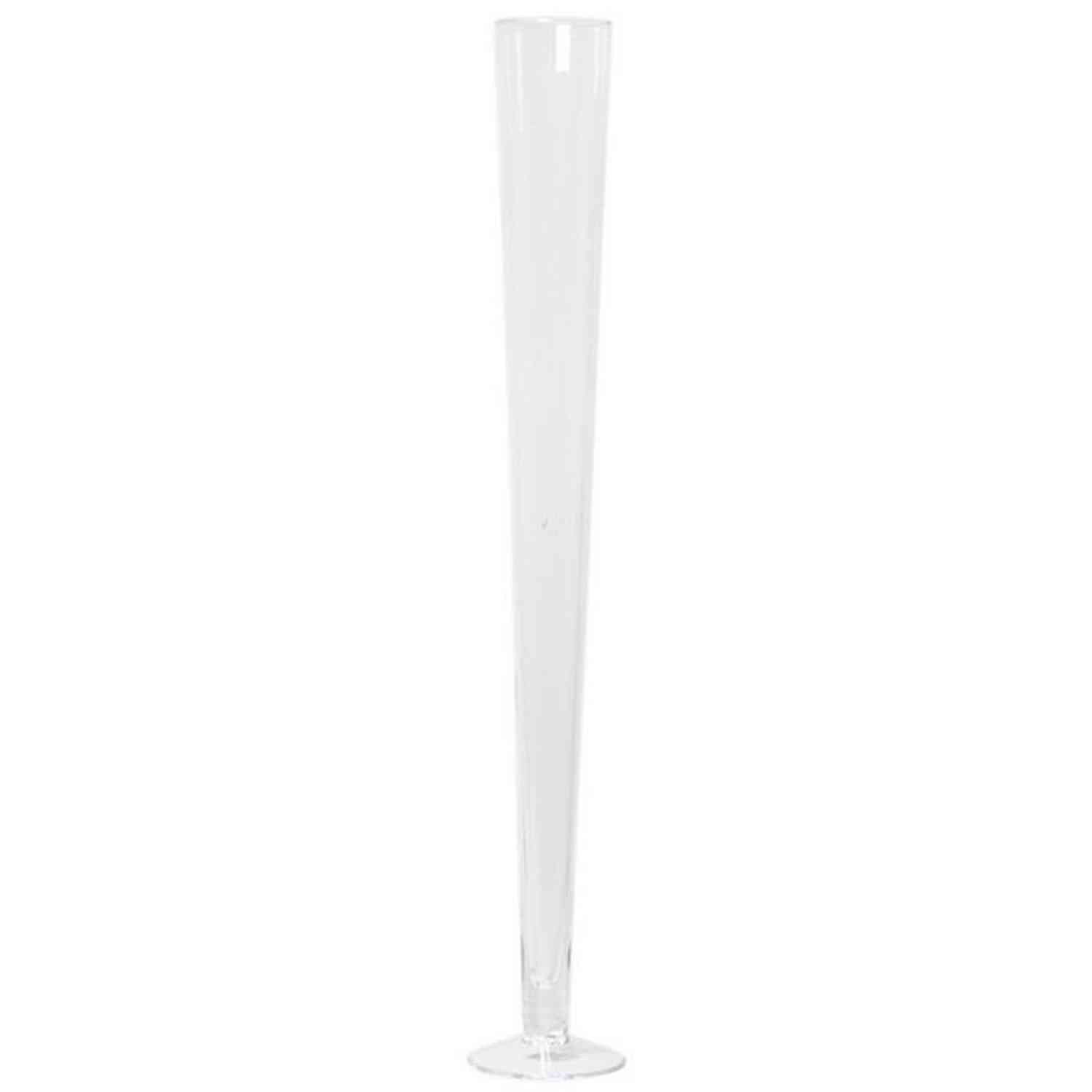 INNA-Glas Bodenvase Glasvase WANJA auf Standfuß, klar, 80cm, Ø11cm