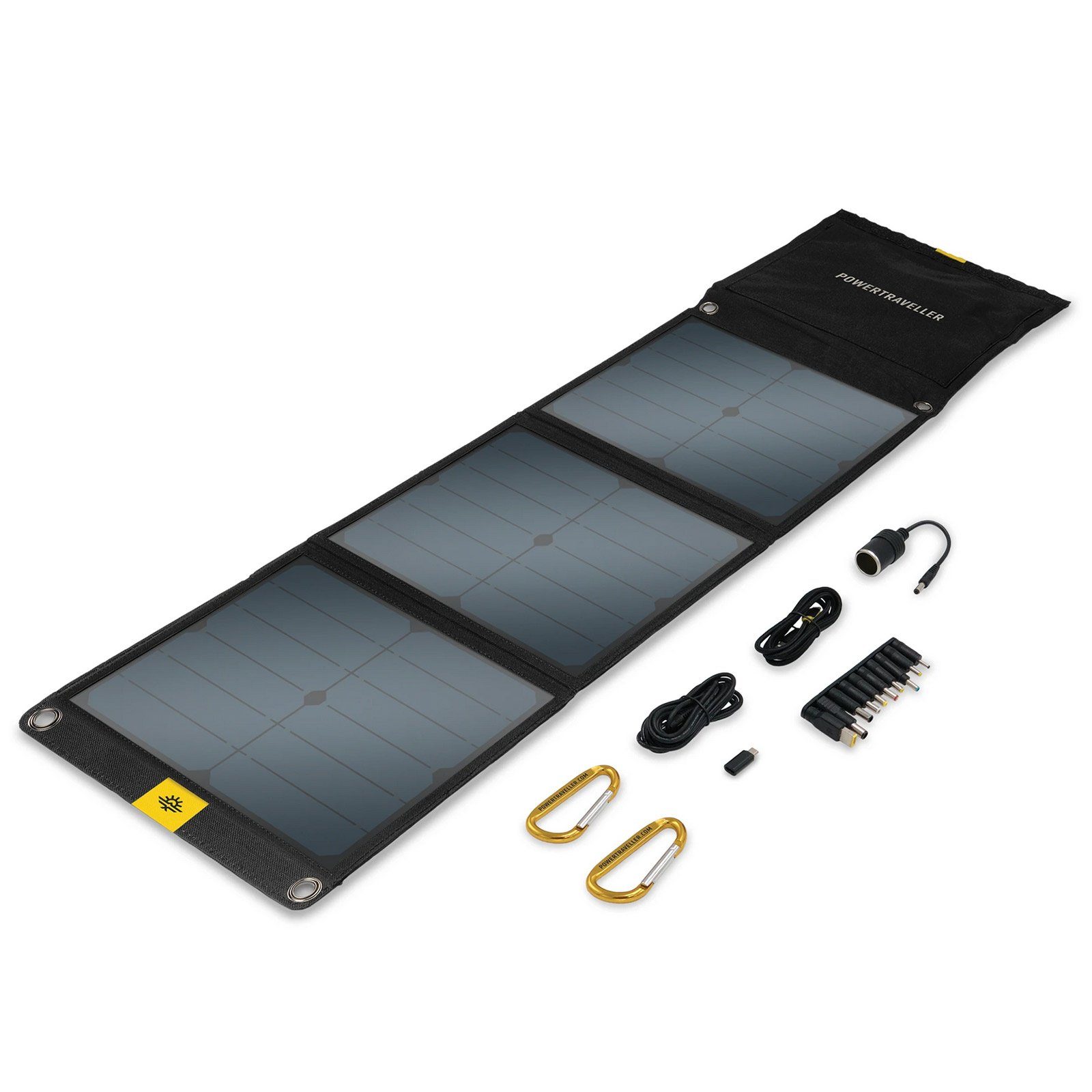 Powertraveller Solarmodul Solarpanel Falcon 40 W Outdoor Ladegerät 5/20V, USB Faltbar 3Ports