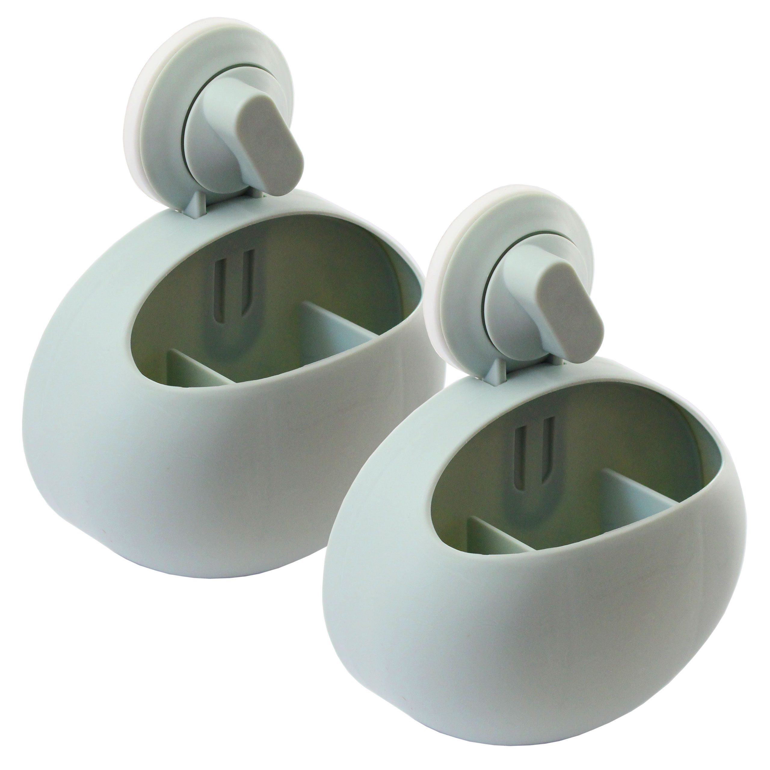 Lantelme Zahnbürstenhalter 2 Stück Set mit Saugnapf Utensilienhalter Zahnpasta und Zahnbürsten, (2 Zahnbürsten Halter im Set)